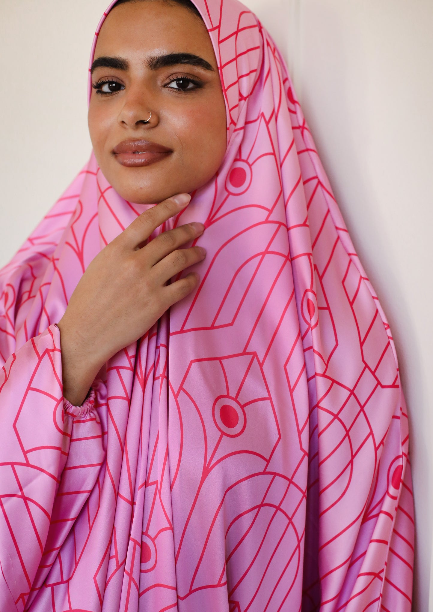 Rosy Radiance Slip On Khimar