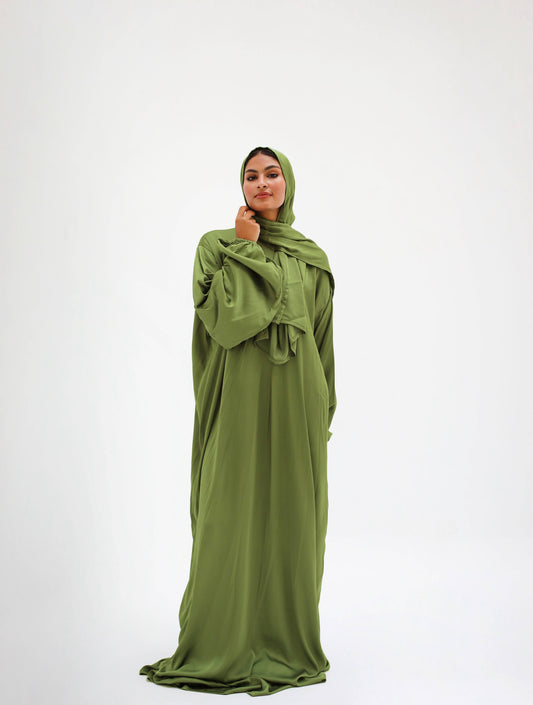 Muted Earthy Green Prayer Dress