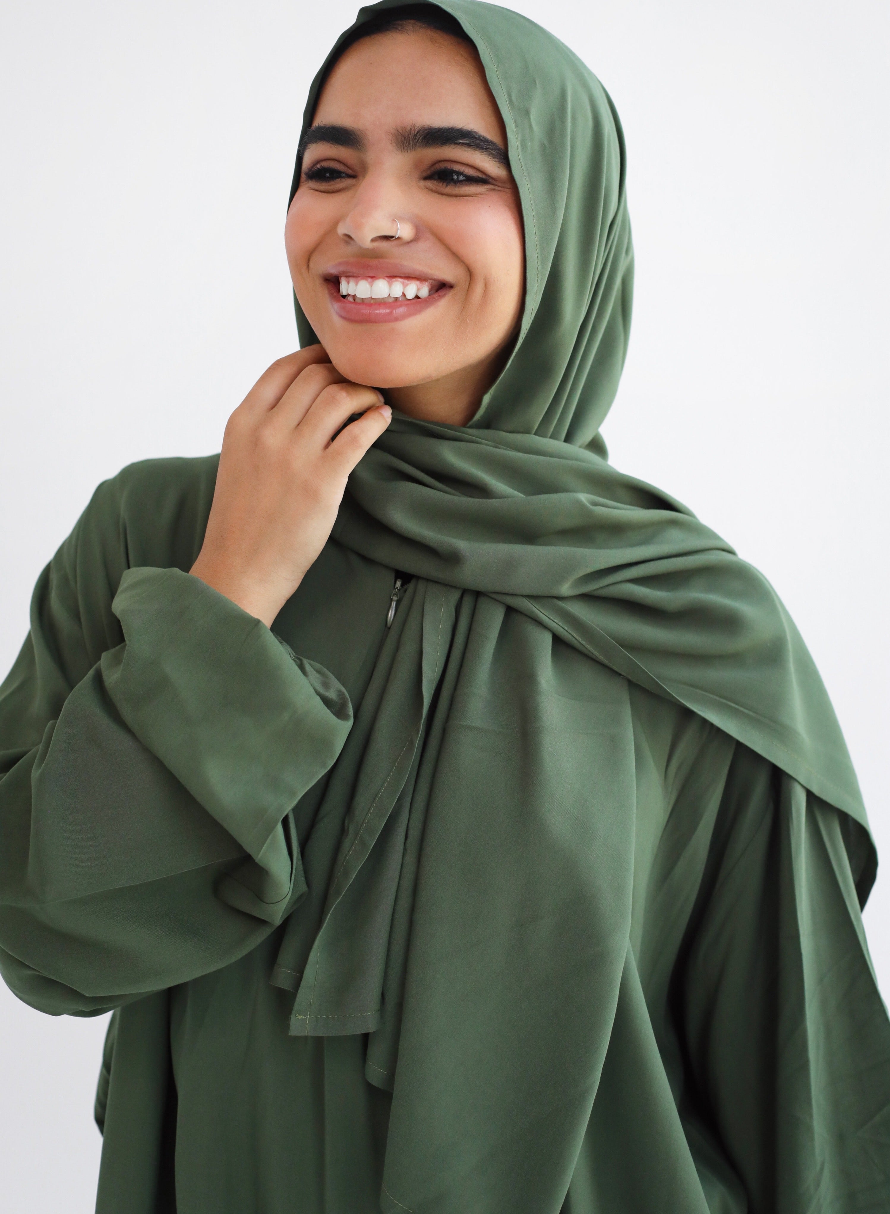 cotton namaz dress Green Plain Cotton Prayer Dress Isdal