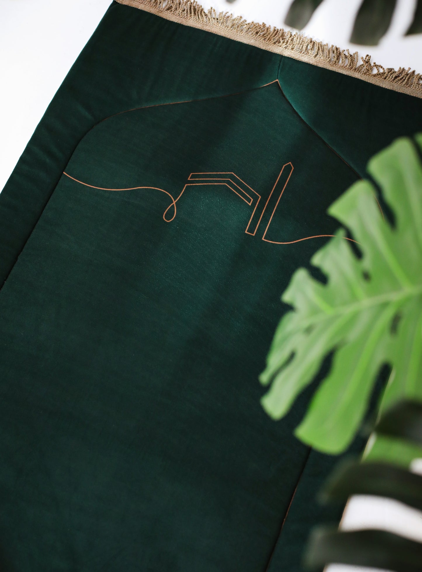 Makkah Moments in Emerald Green Padded Rug