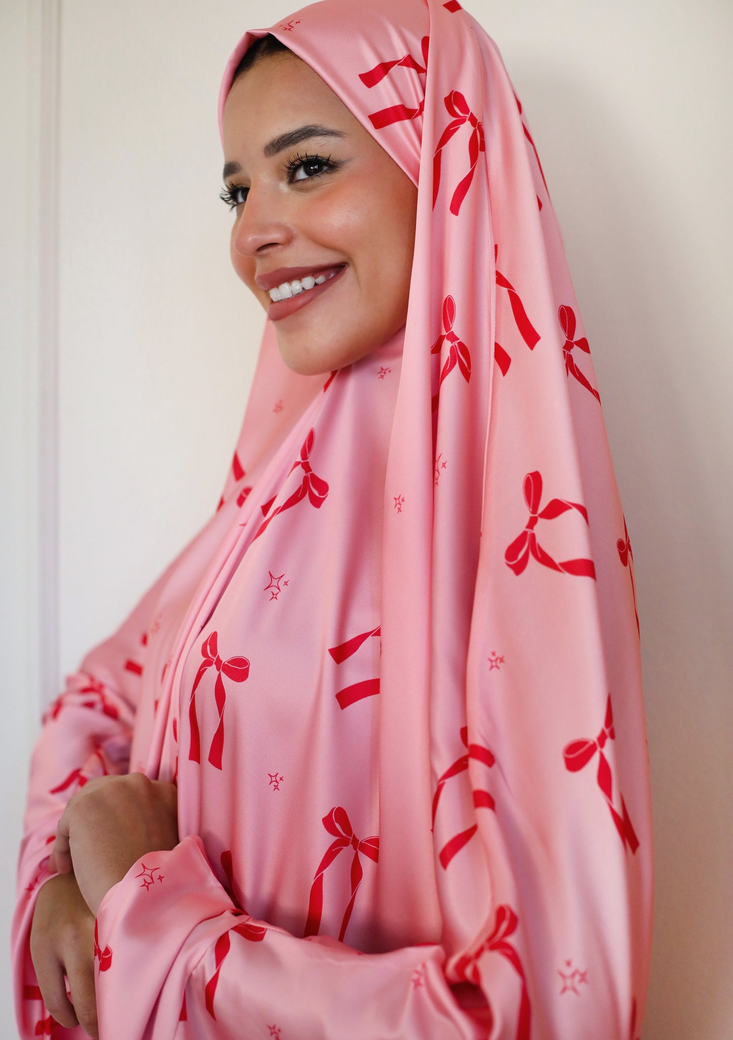 Pink Ties Slip On Khimar