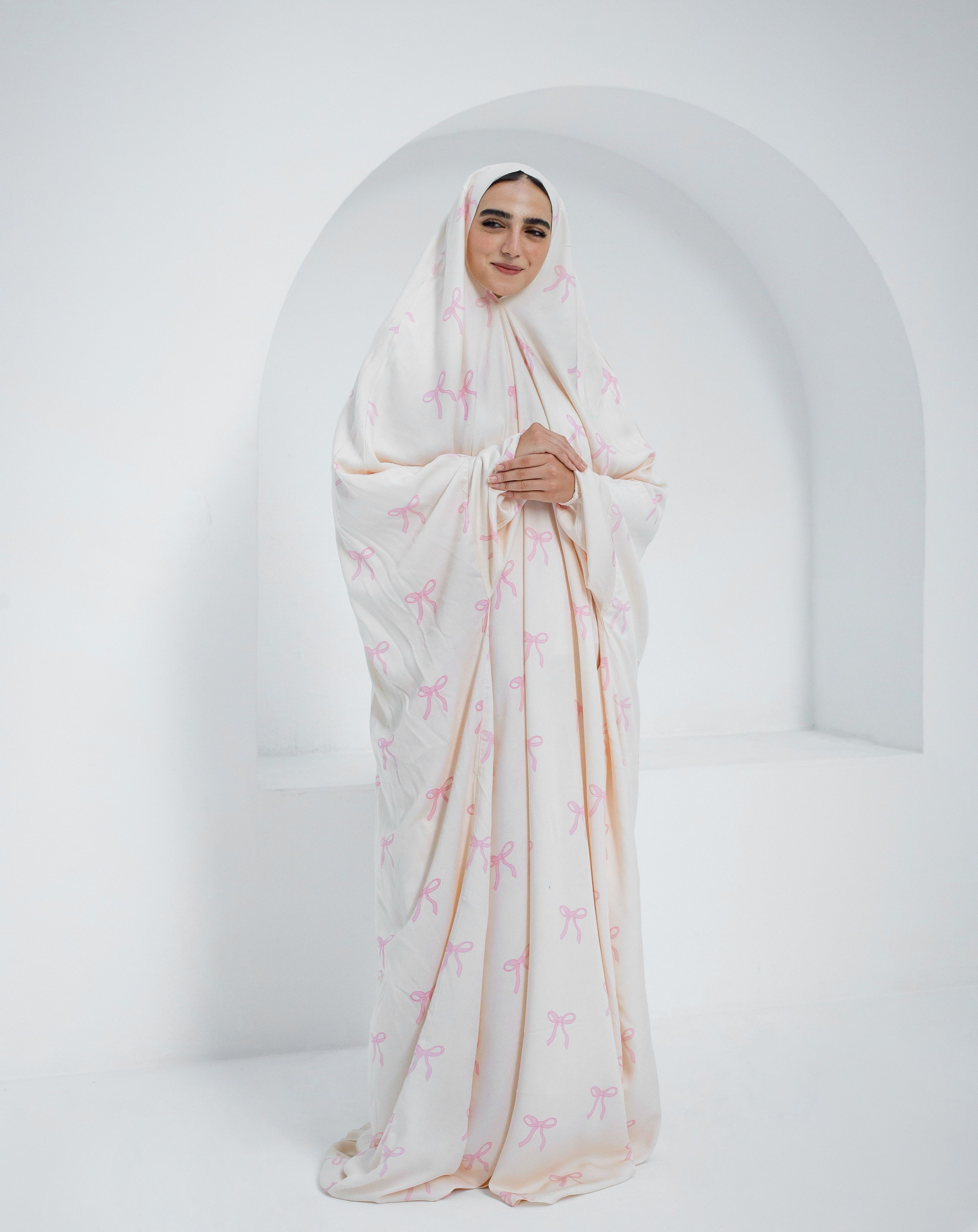 Cotton Rose Ties - Slip on Khimar