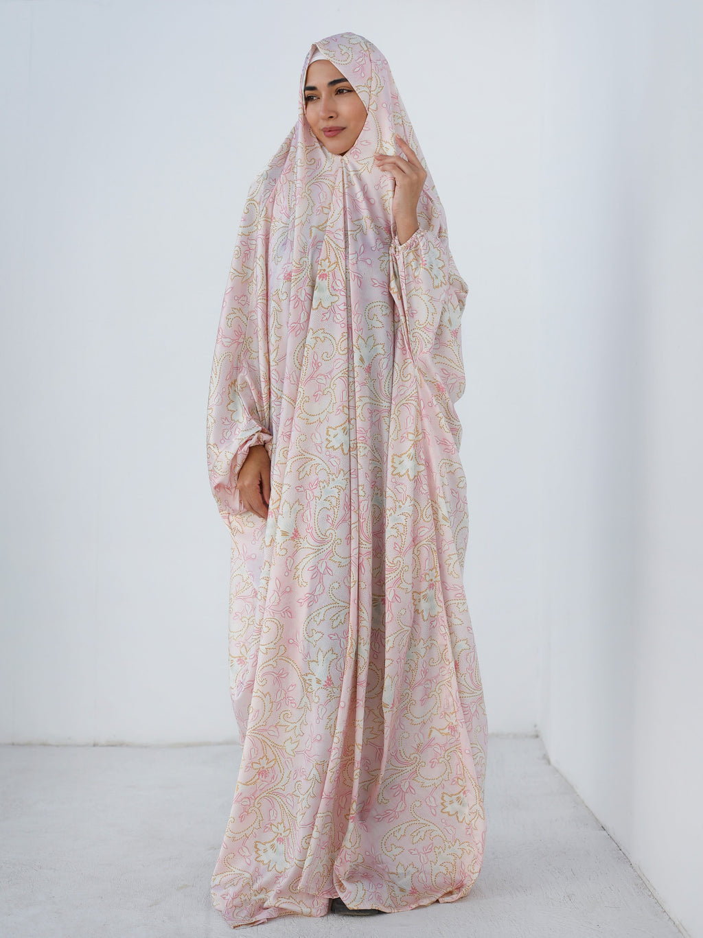 Pink Petals Slip On Khimar