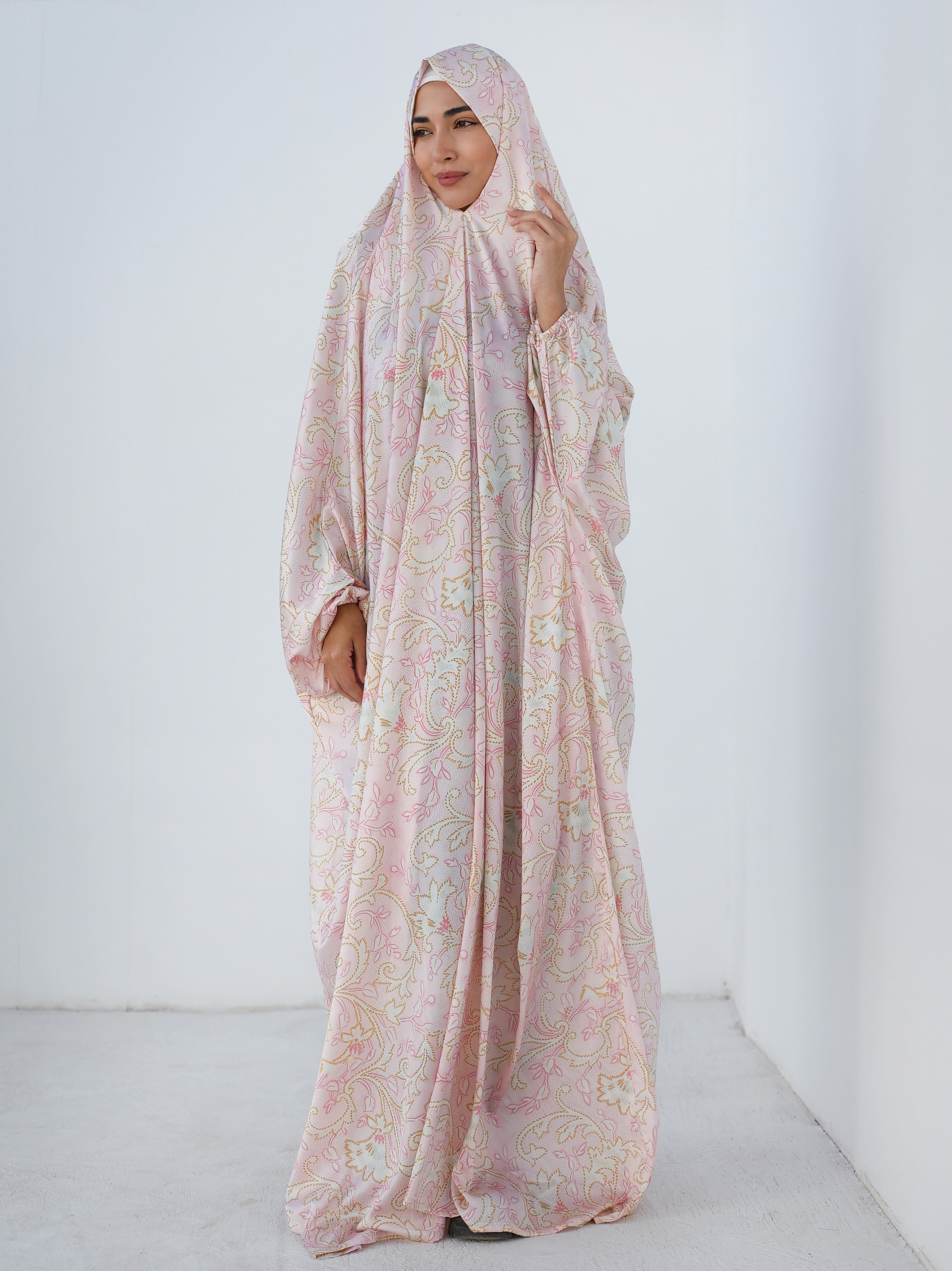 Pink Petals Slip On Khimar
