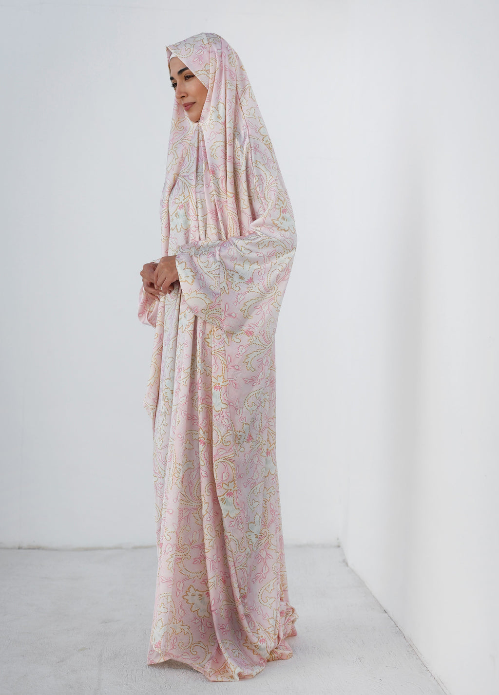 Pink Petals Slip On Khimar