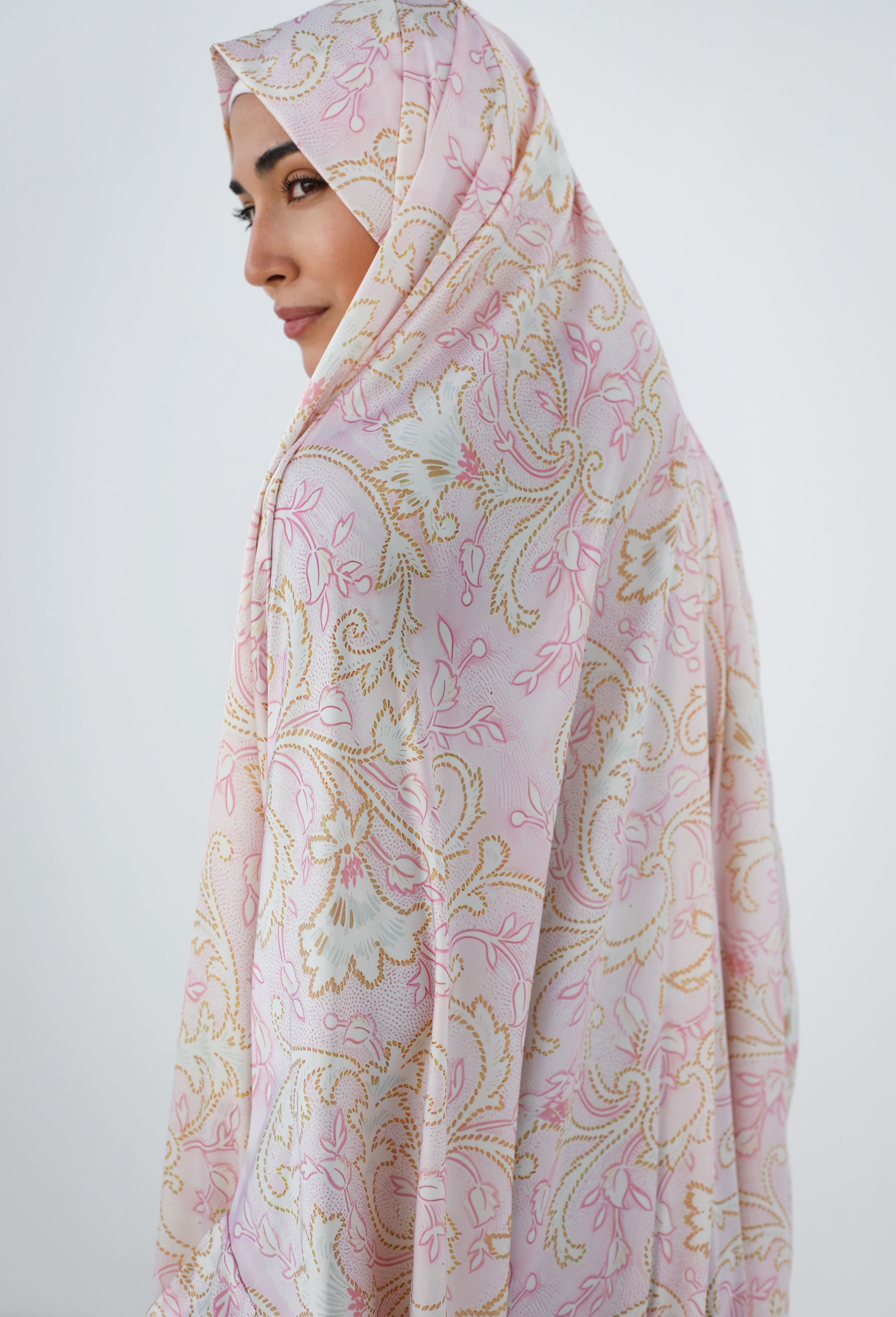 Pink Petals Slip On Khimar