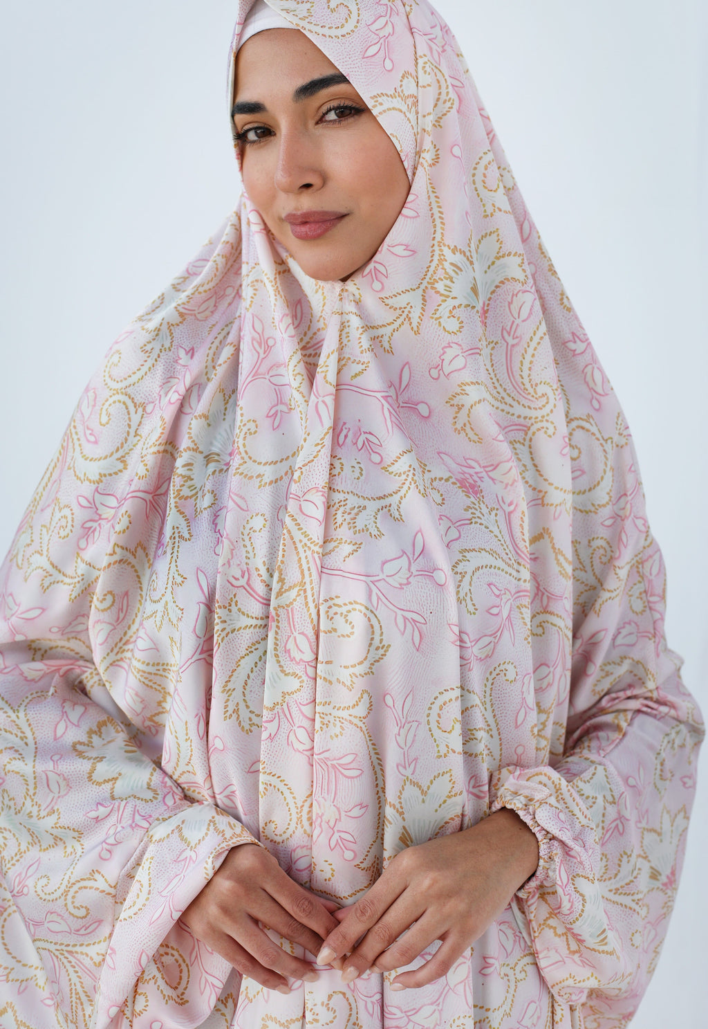 Pink Petals Slip On Khimar