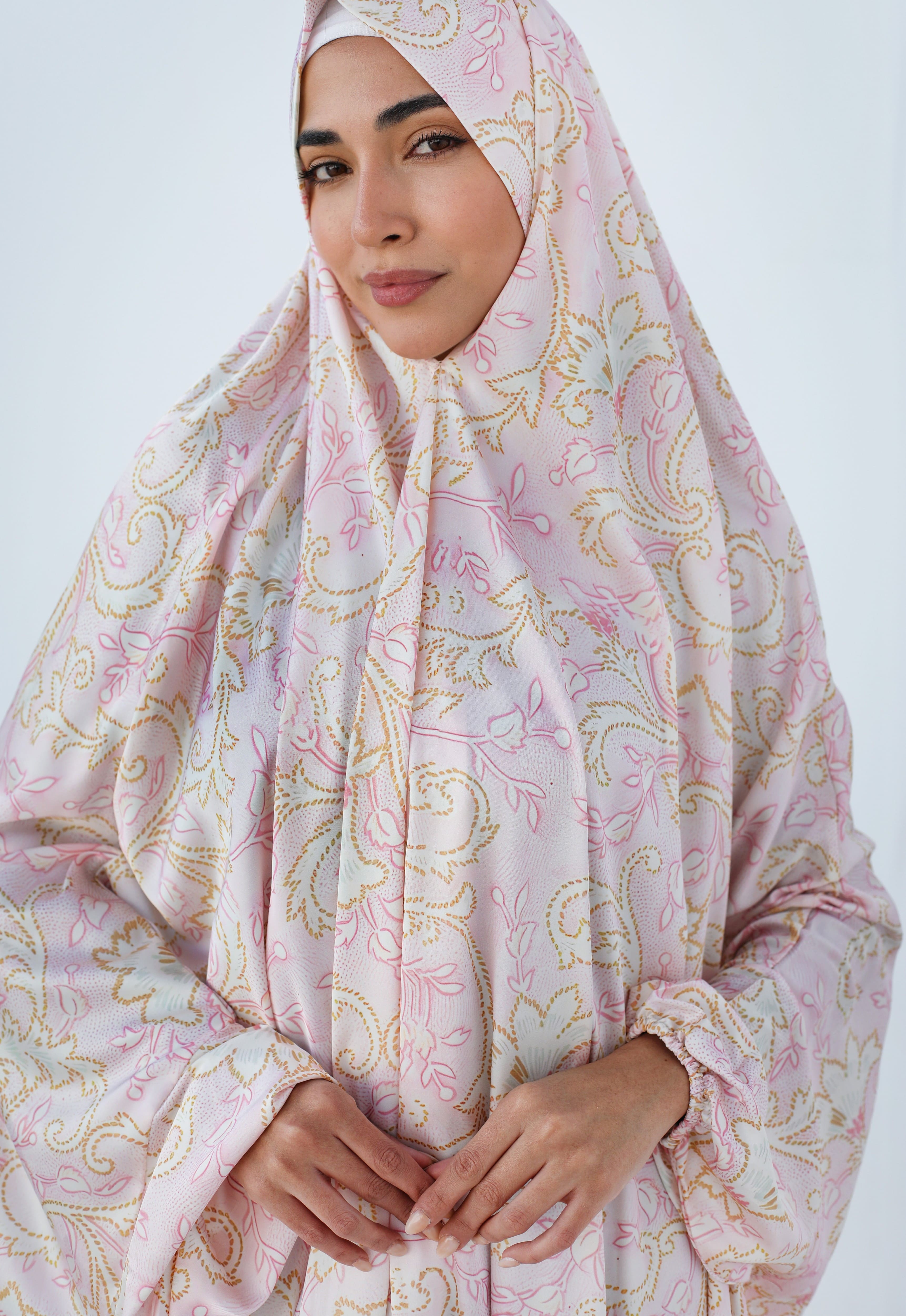Pink Petals Slip On Khimar
