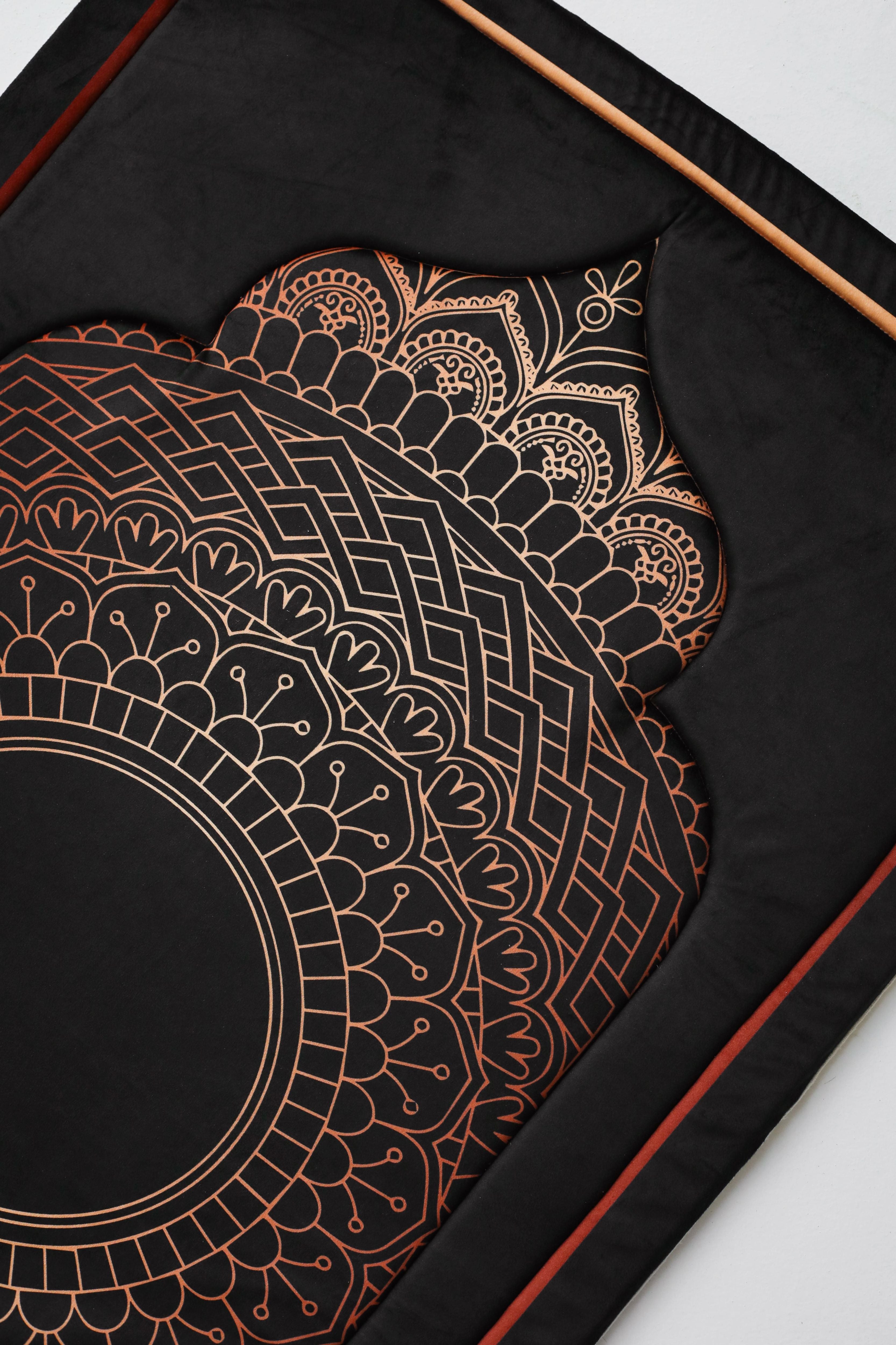 Black Glow Padded Rug