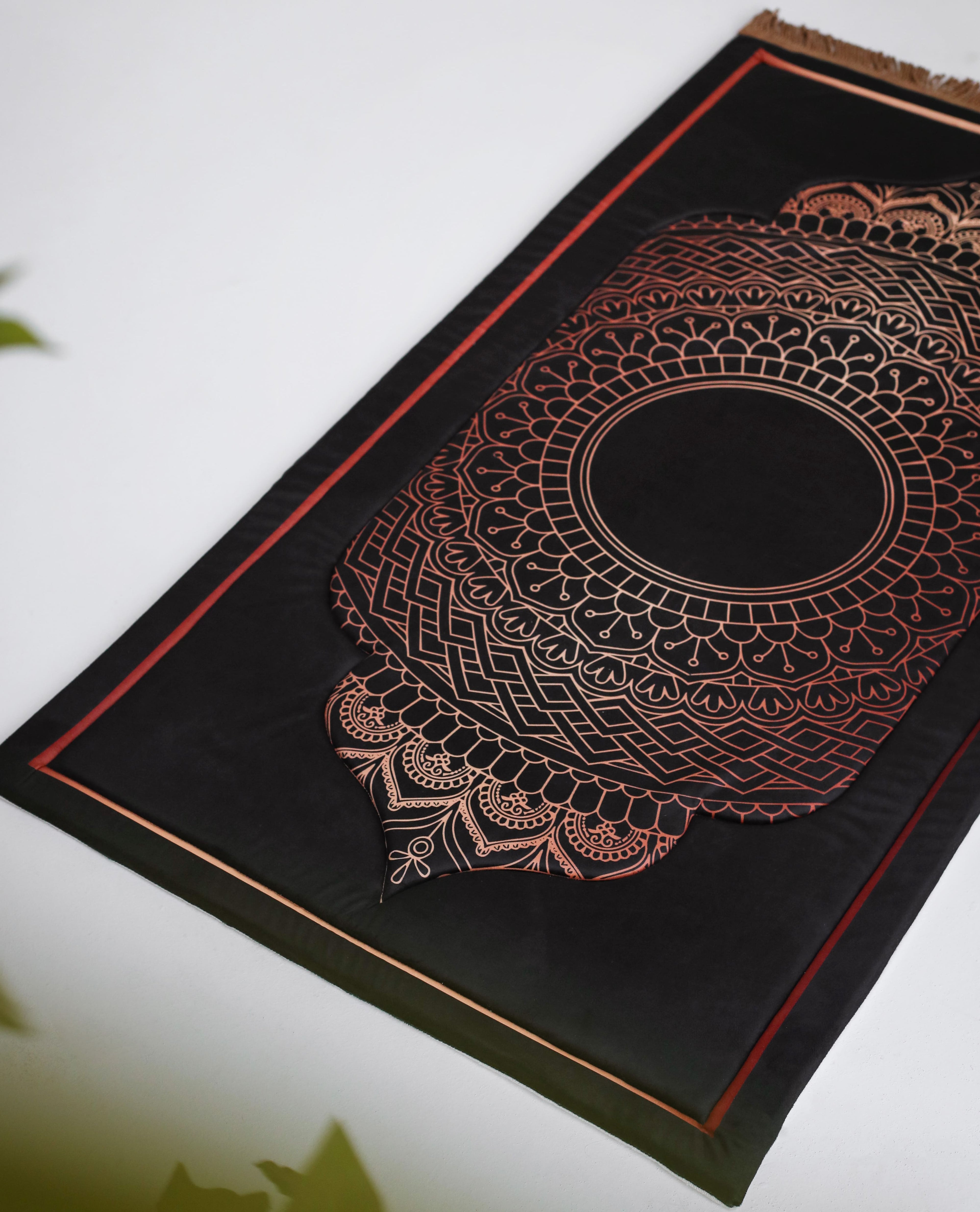 Black Glow Padded Rug