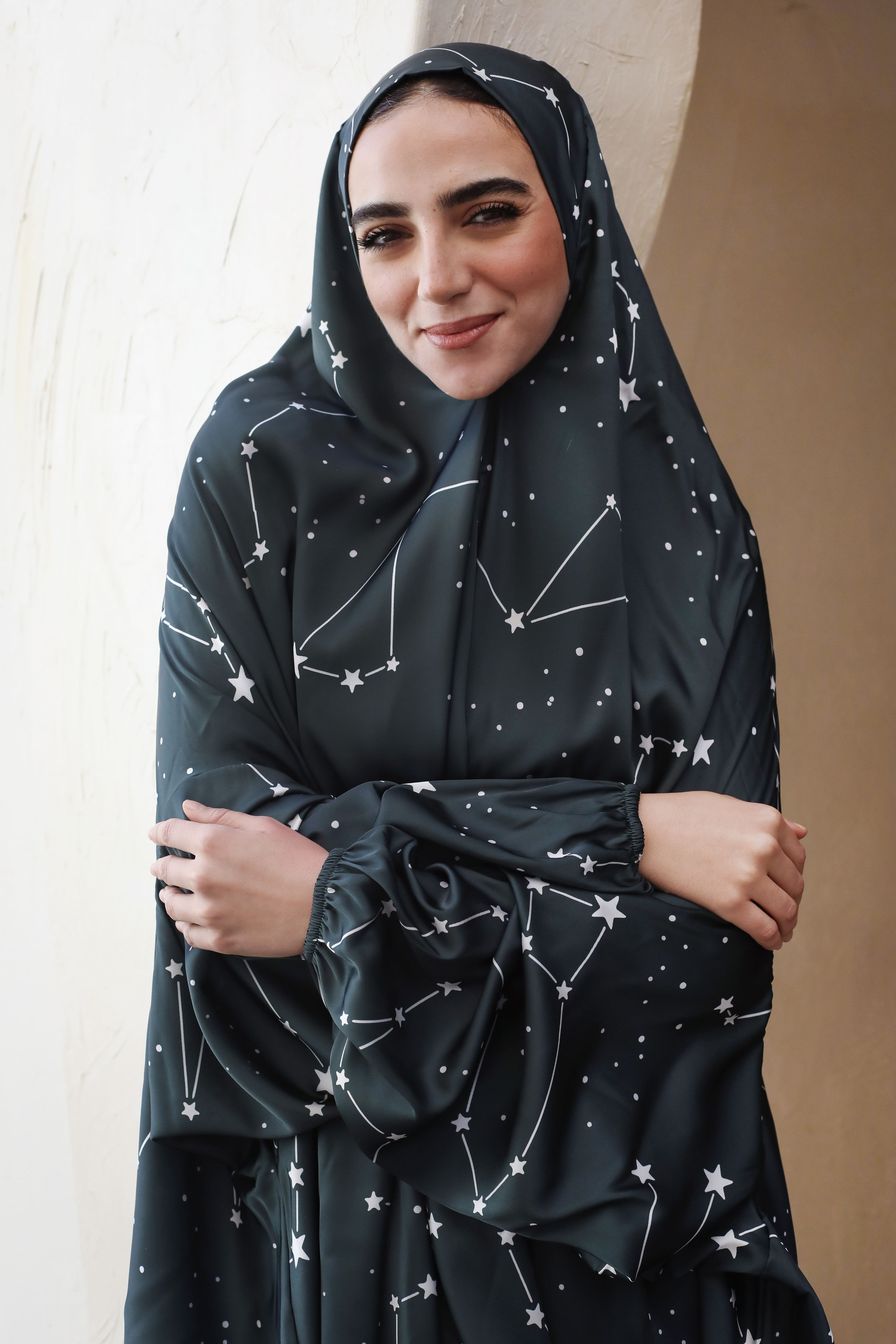 Emerald stars - Slip on Khimar