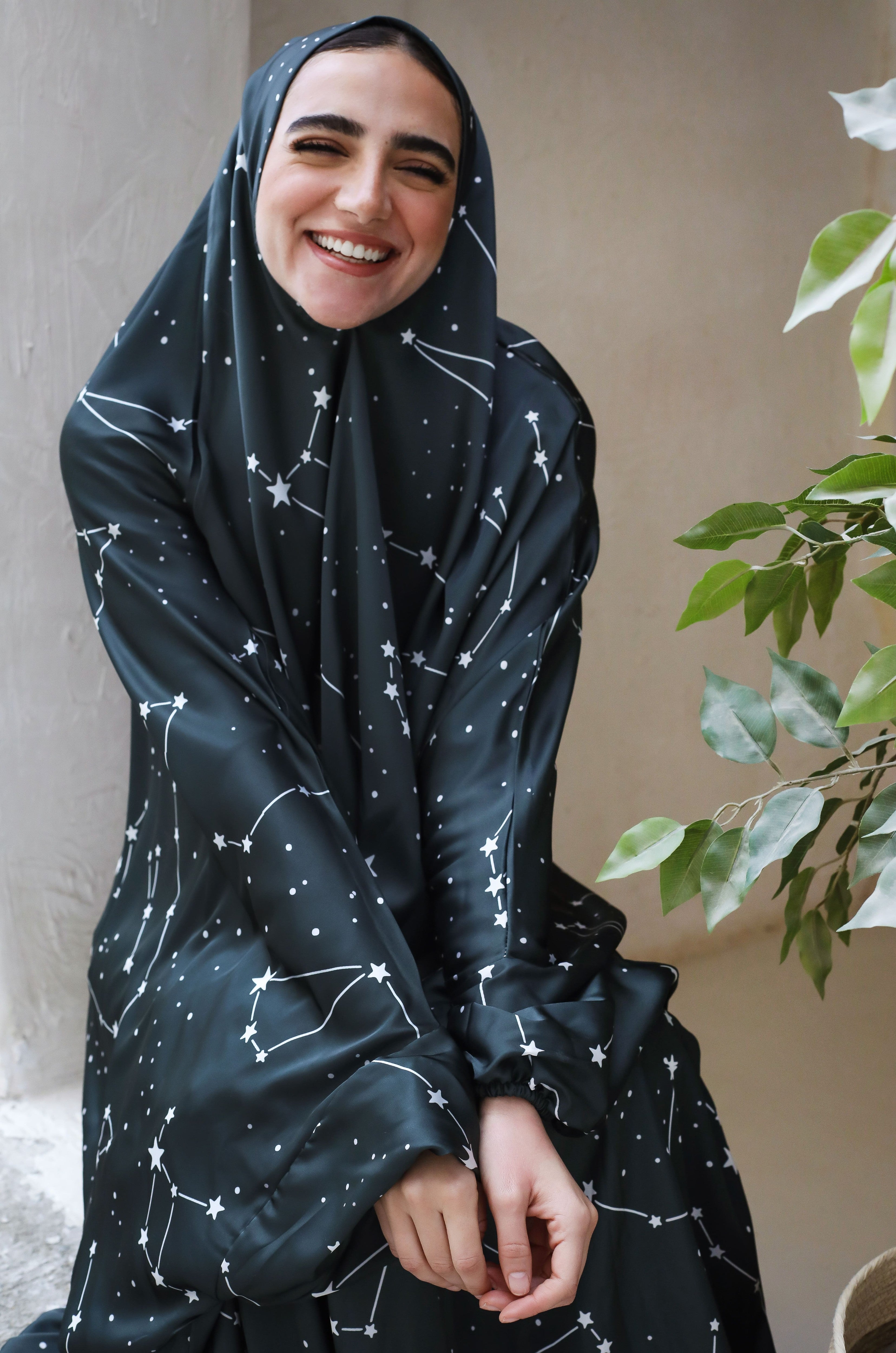 Emerald stars - Slip on Khimar