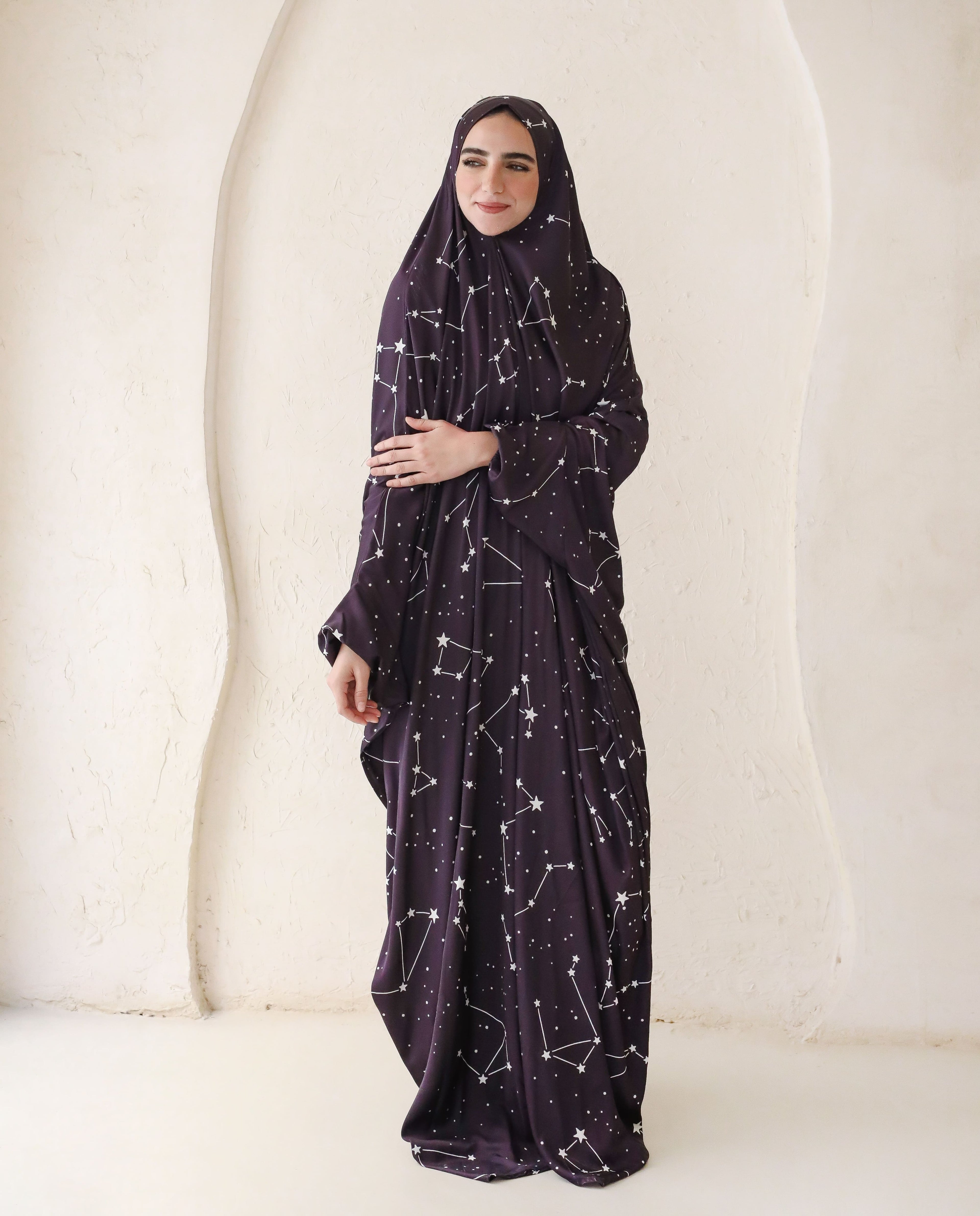 Violet Blue Stars - Slip on Khimar