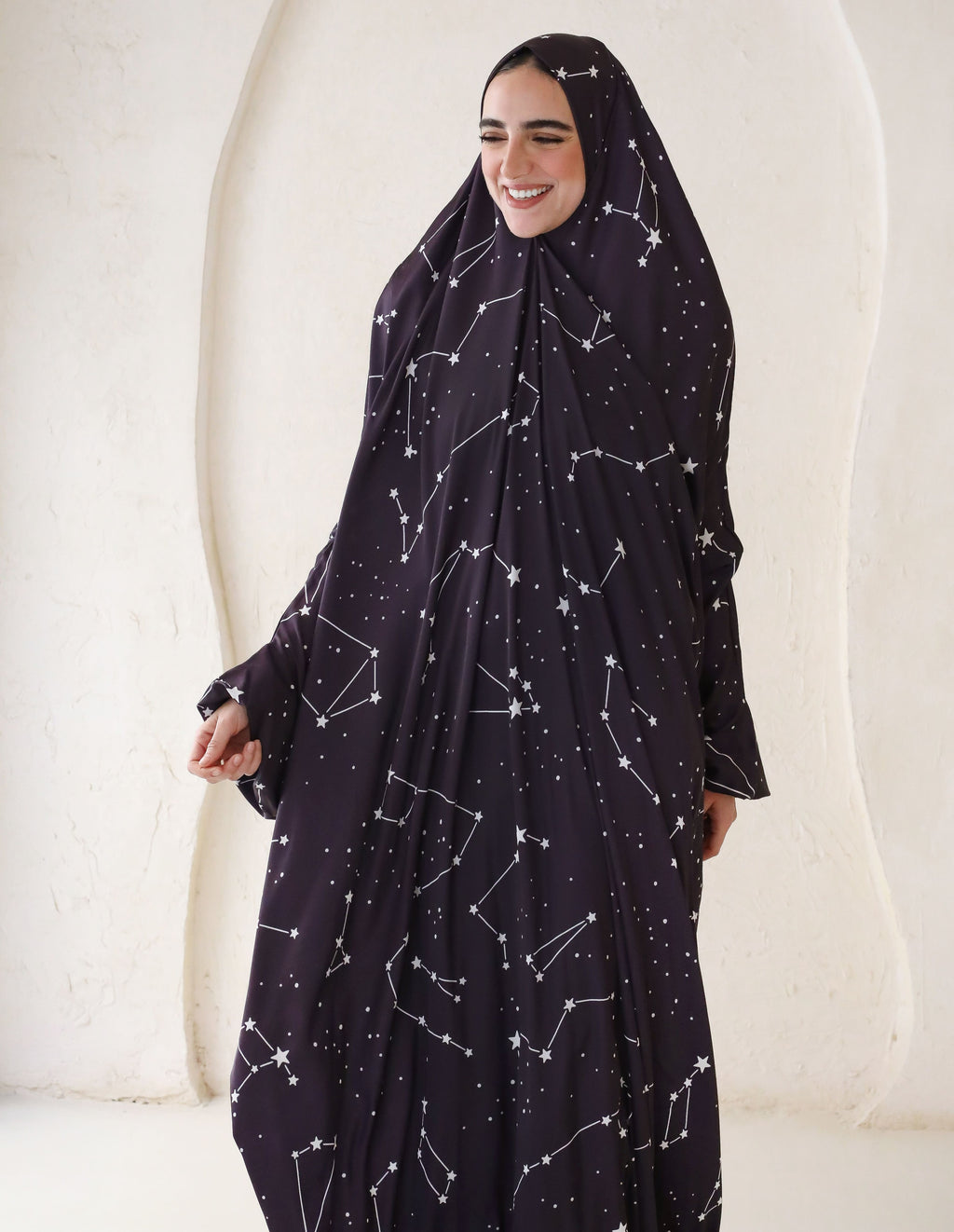 Violet Blue Stars - Slip on Khimar
