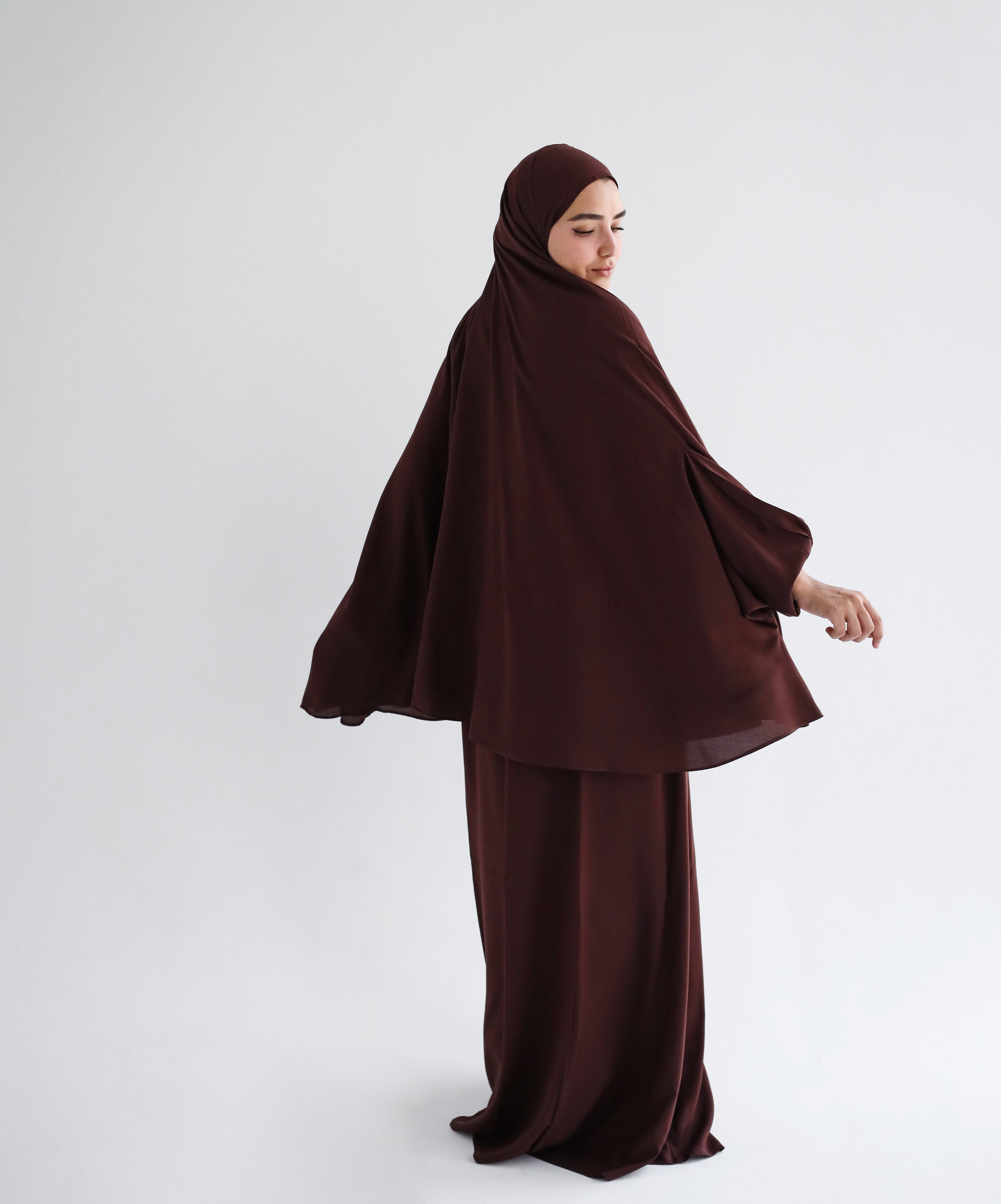 Cotton Two Piece Prayer Set - Chocolate Brown
