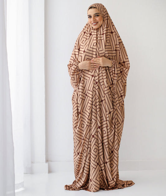 Golden Dusk Slip on Khimar