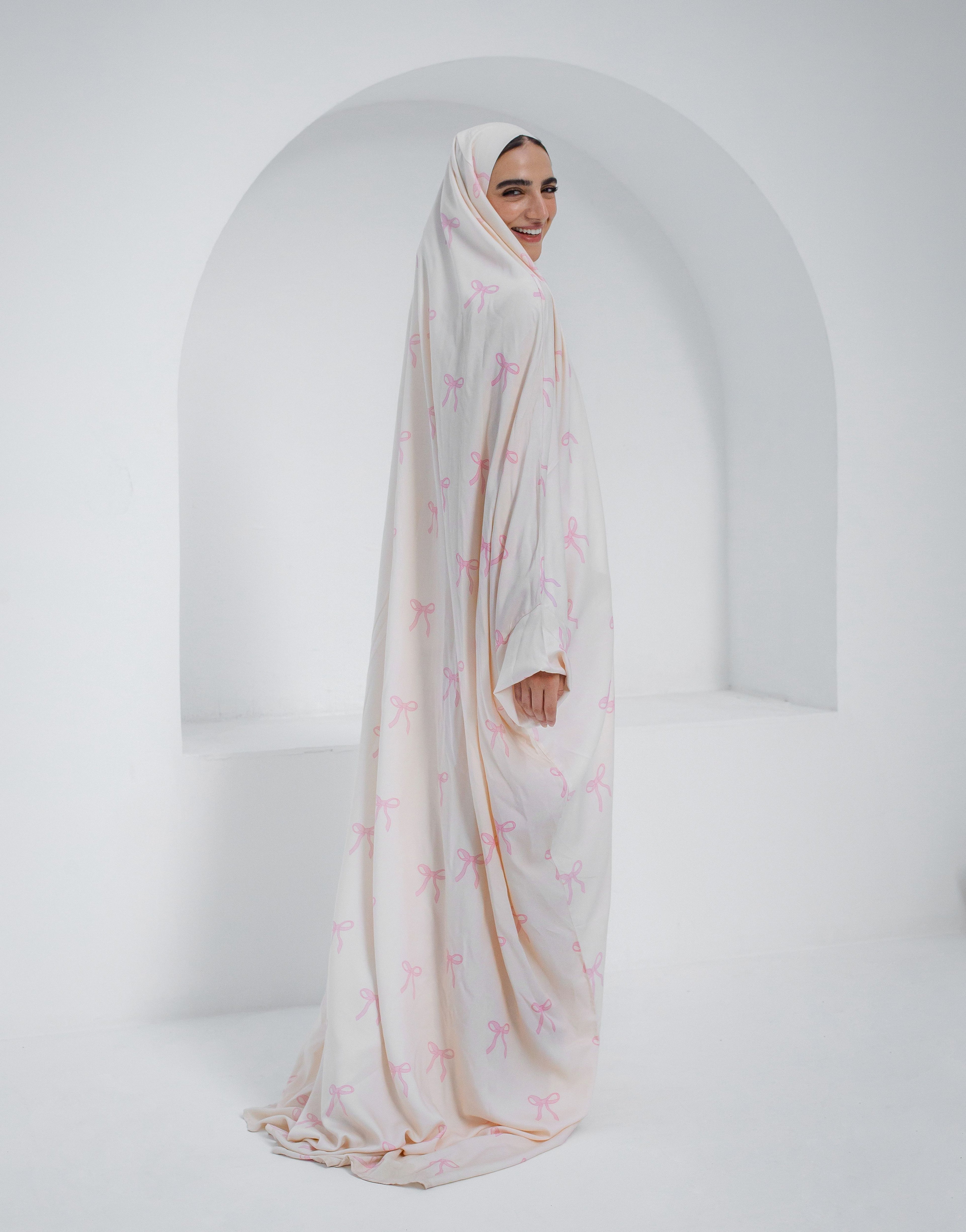 Cotton Rose Ties - Slip on Khimar