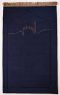 Makkah Moments in Navy Blue Padded Rug