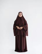 Cotton Two Piece Prayer Set - Chocolate Brown