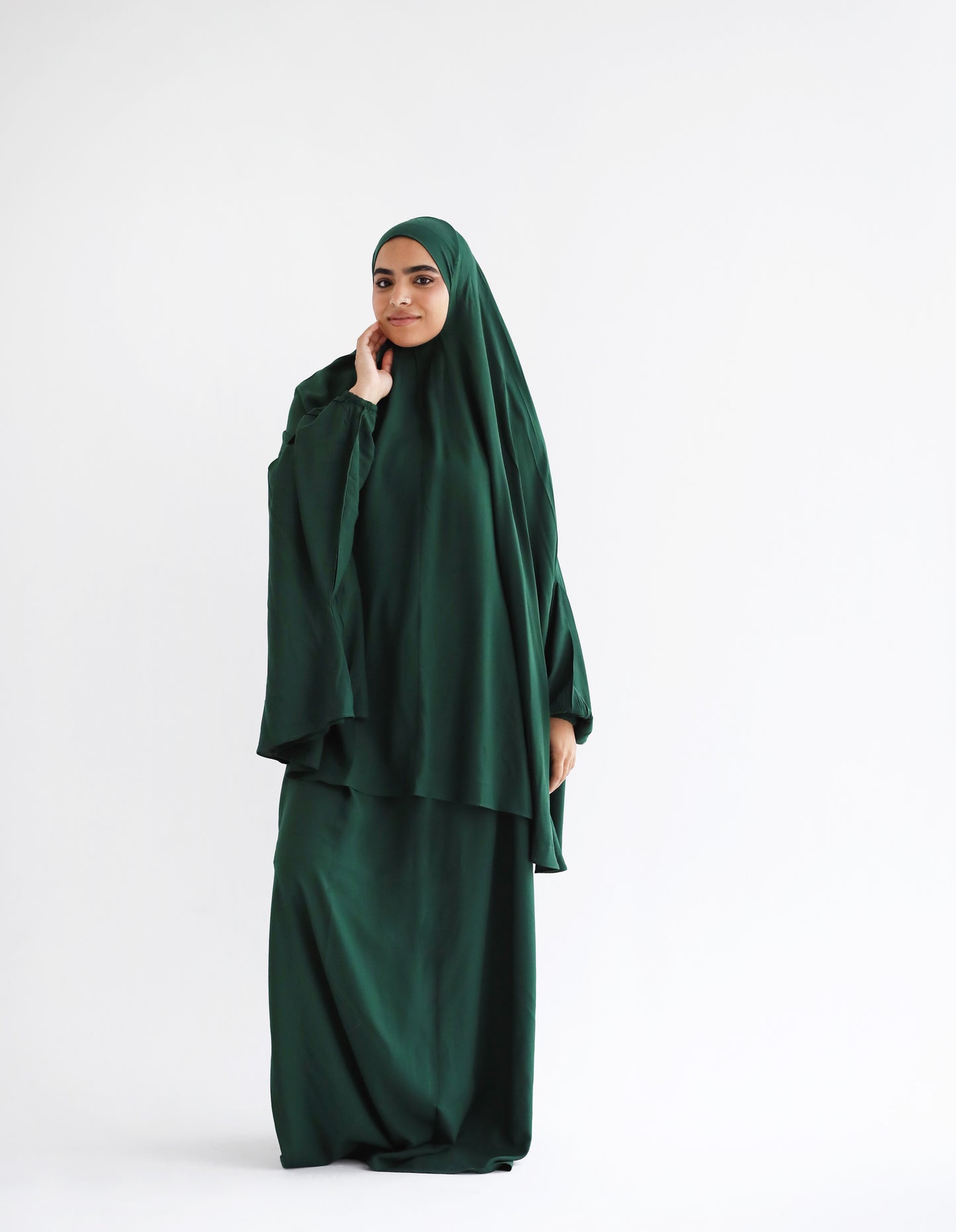 Cotton Two Piece Prayer Set - Emerald Green