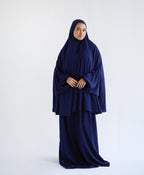 Cotton Two Piece Prayer Set - Navy Blue