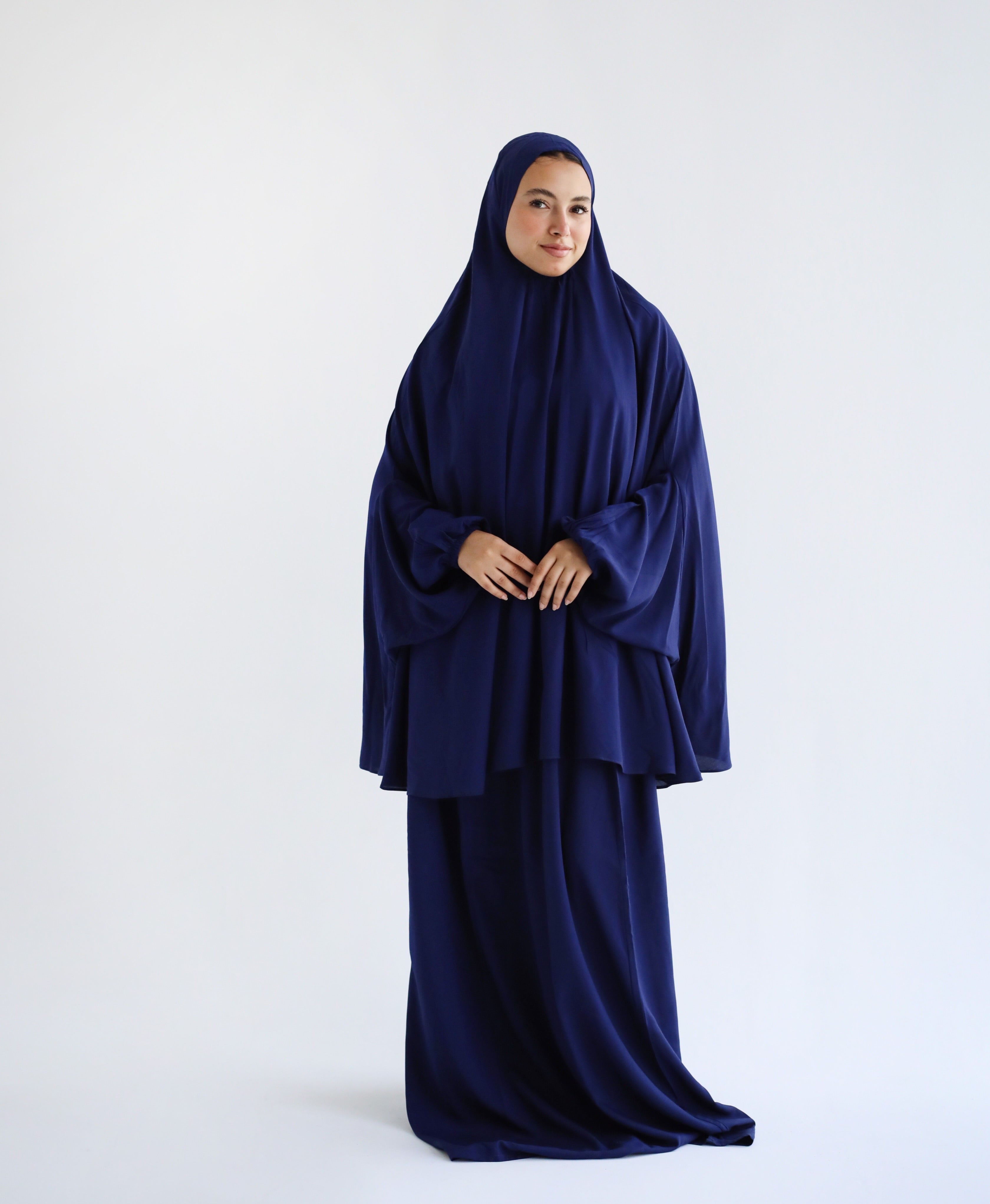 Cotton Two Piece Prayer Set - Navy Blue