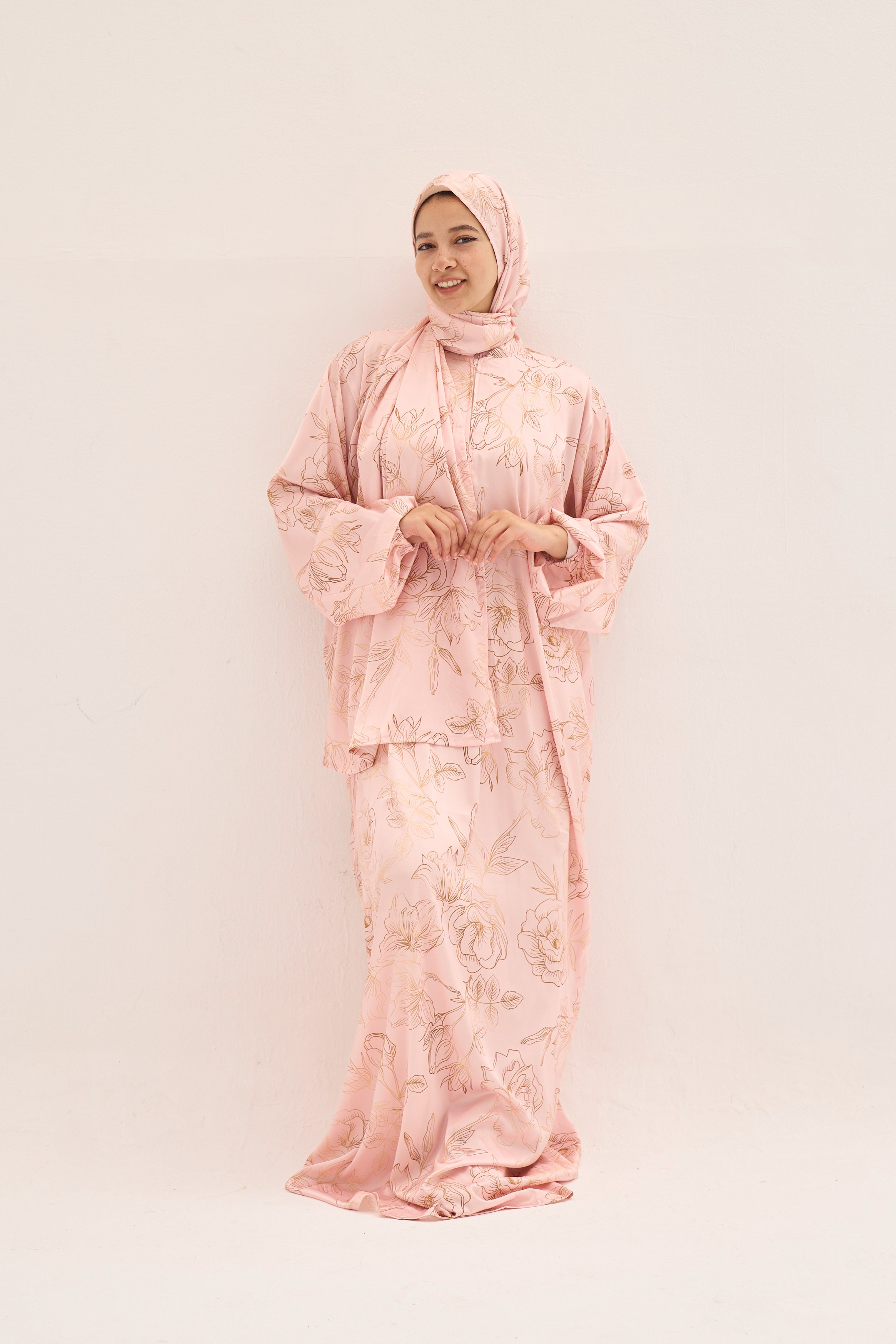 Flowers in Rose Gold Prayer Dress