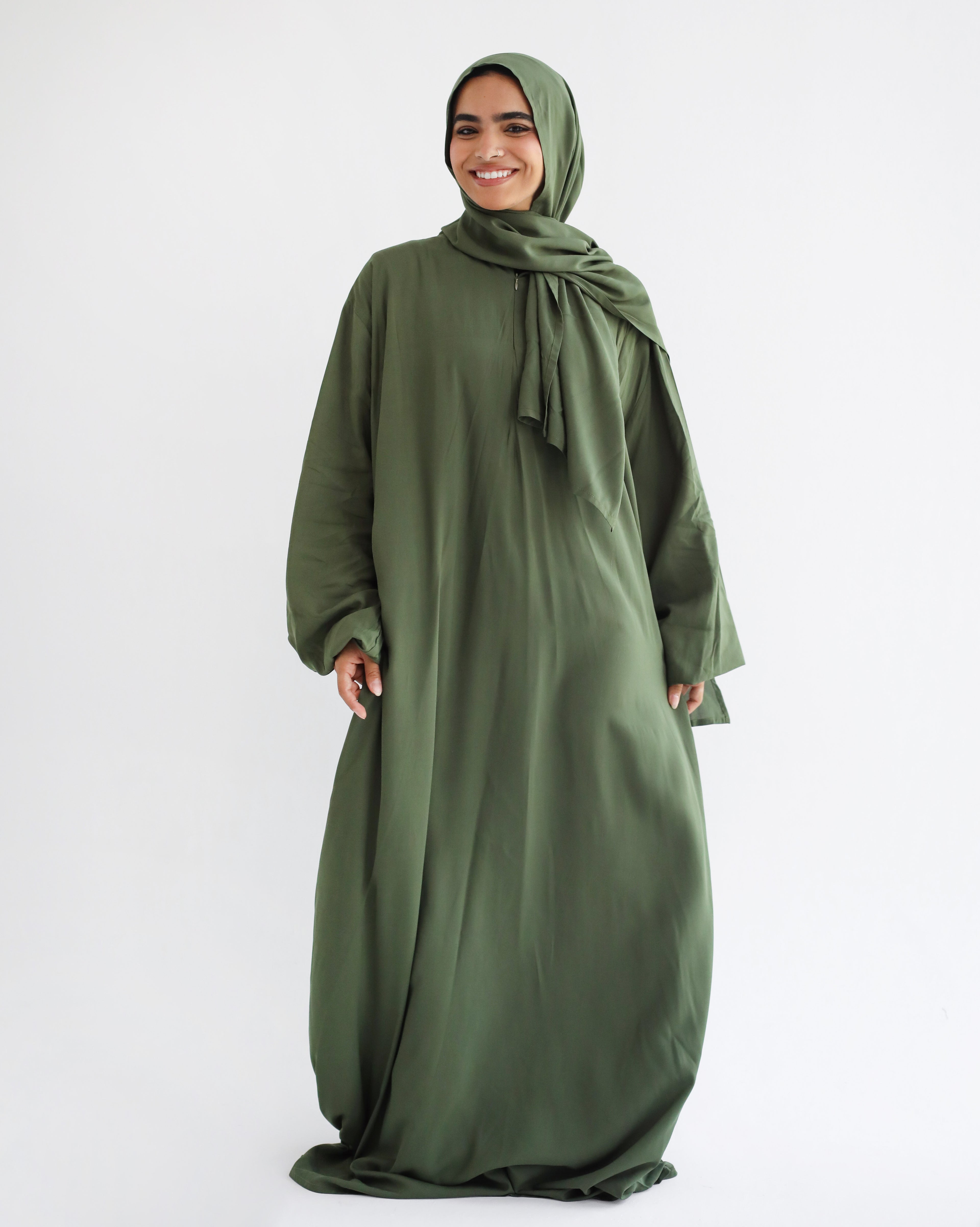 Cotton Prayer dress - Earthy Olive
