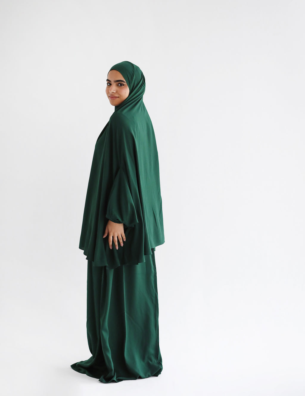 Cotton Two Piece Prayer Set - Emerald Green