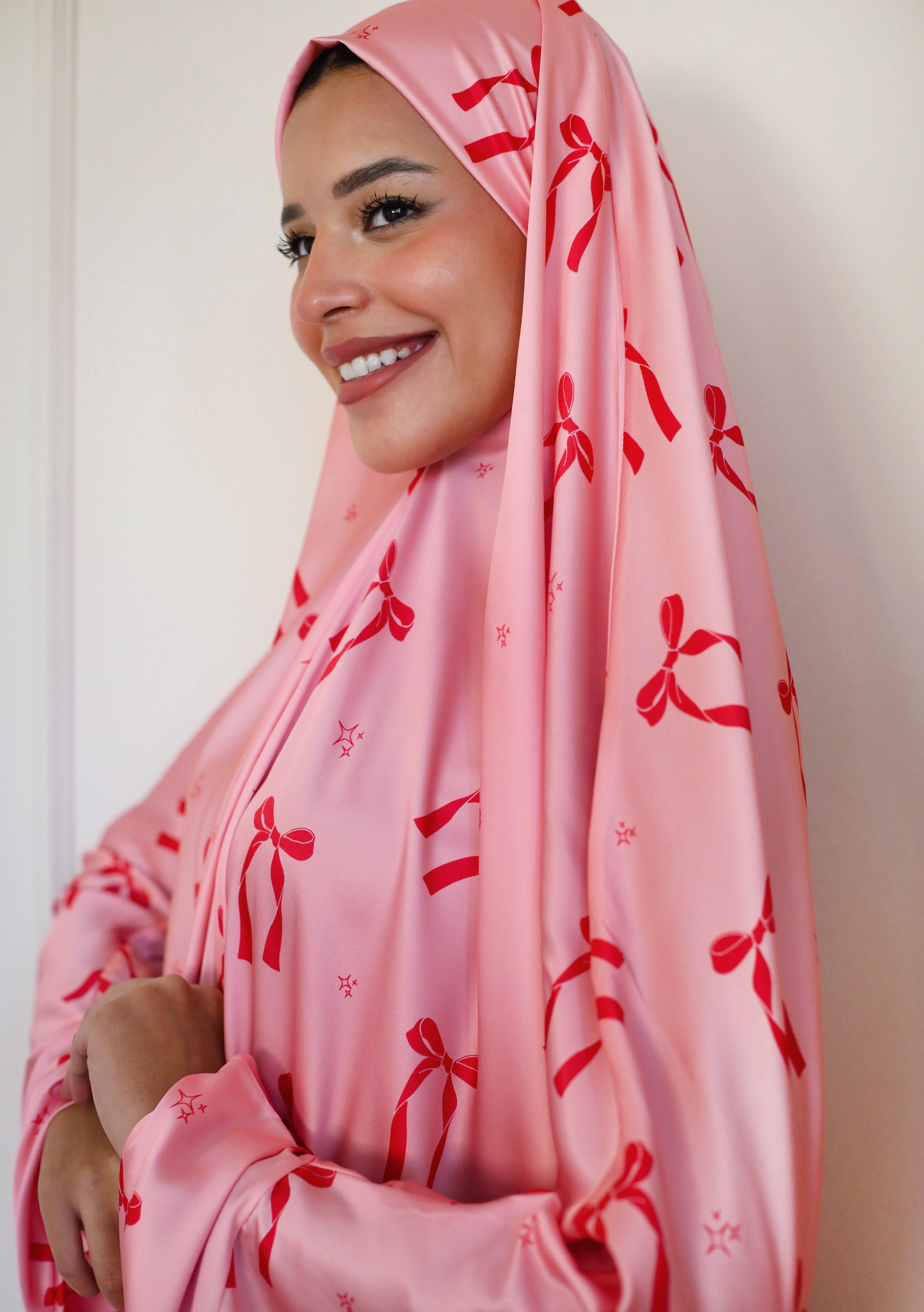 Pink Ties Slip On Khimar