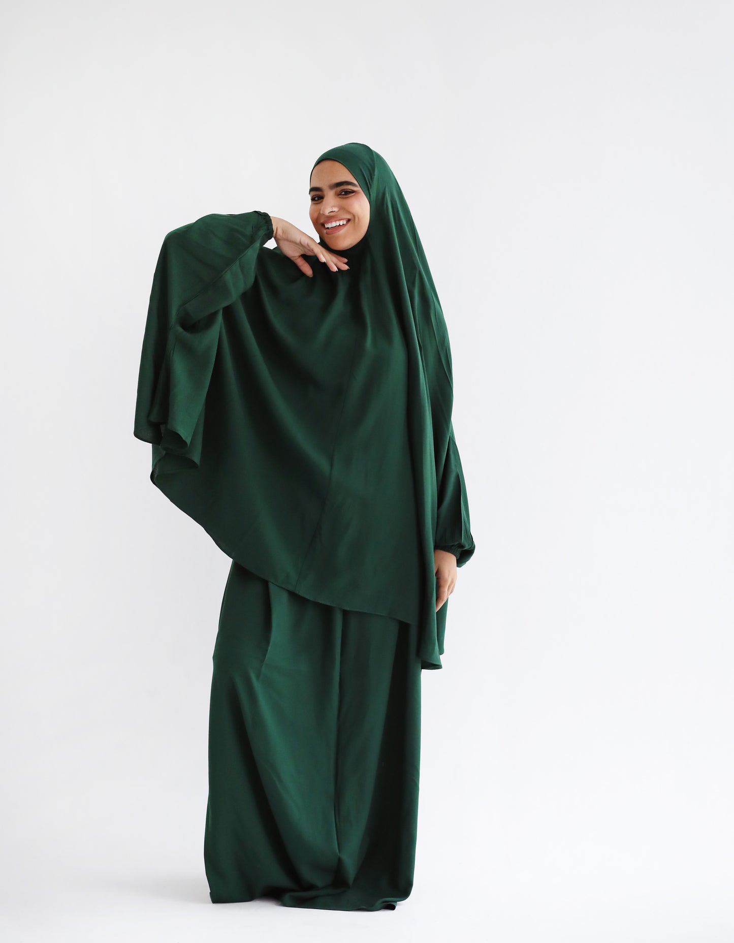 Cotton Two Piece Prayer Set - Emerald Green