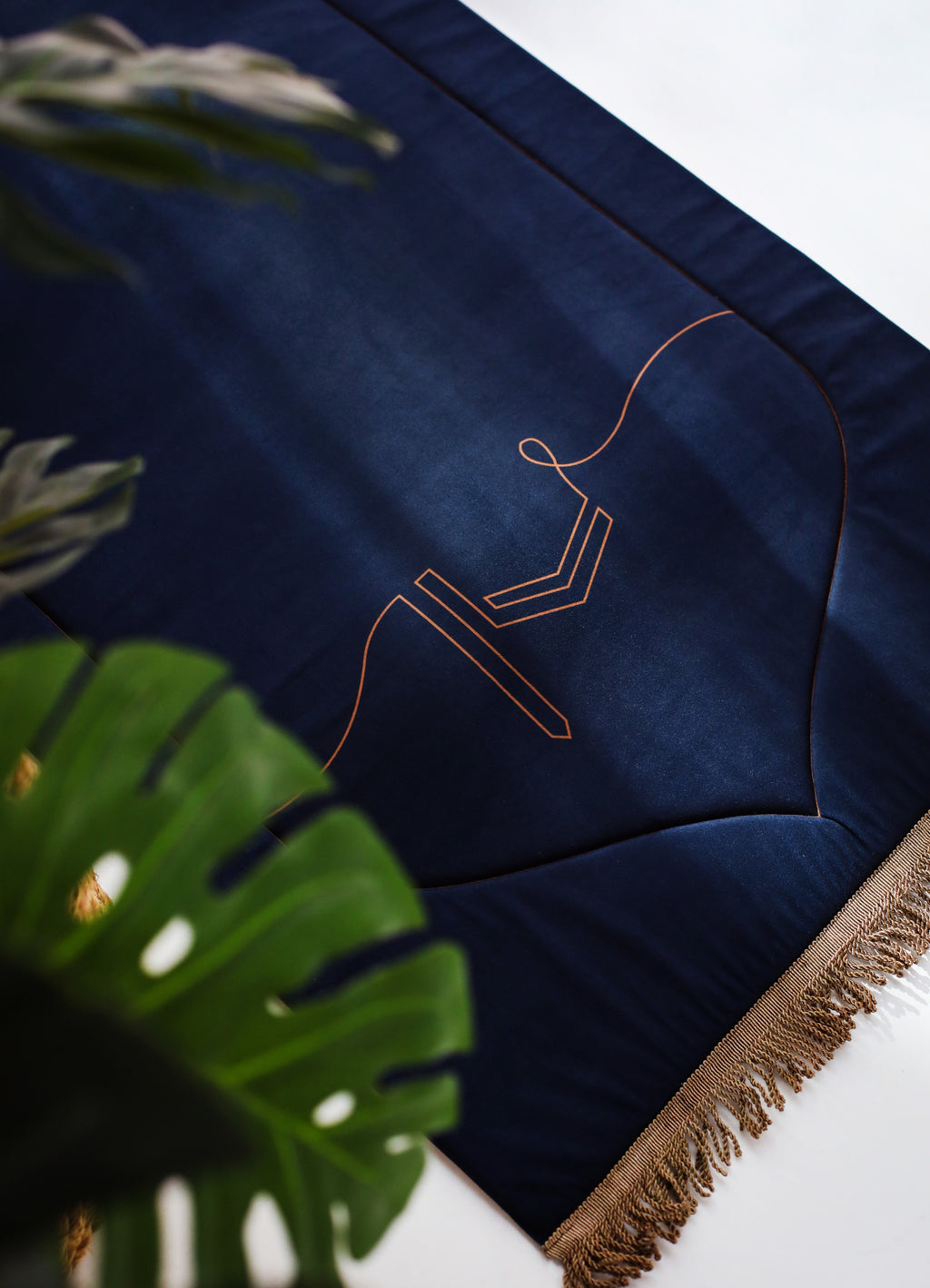 Makkah Moments in Navy Blue Padded Rug