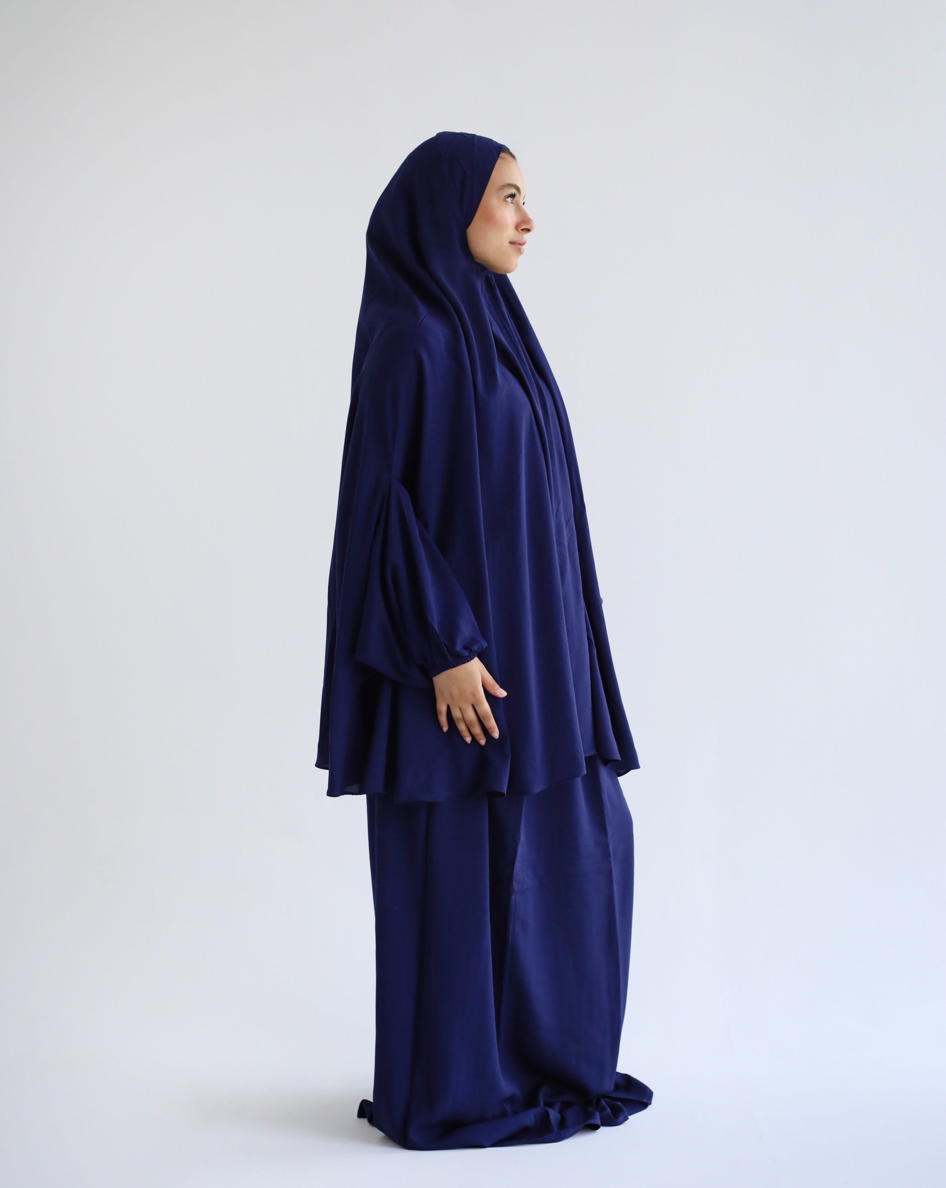 Cotton Two Piece Prayer Set - Navy Blue