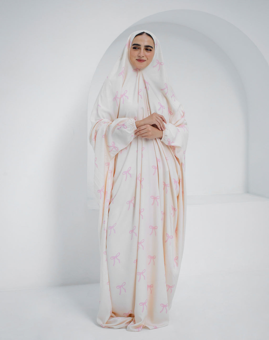 Cotton Rose Ties - Slip on Khimar