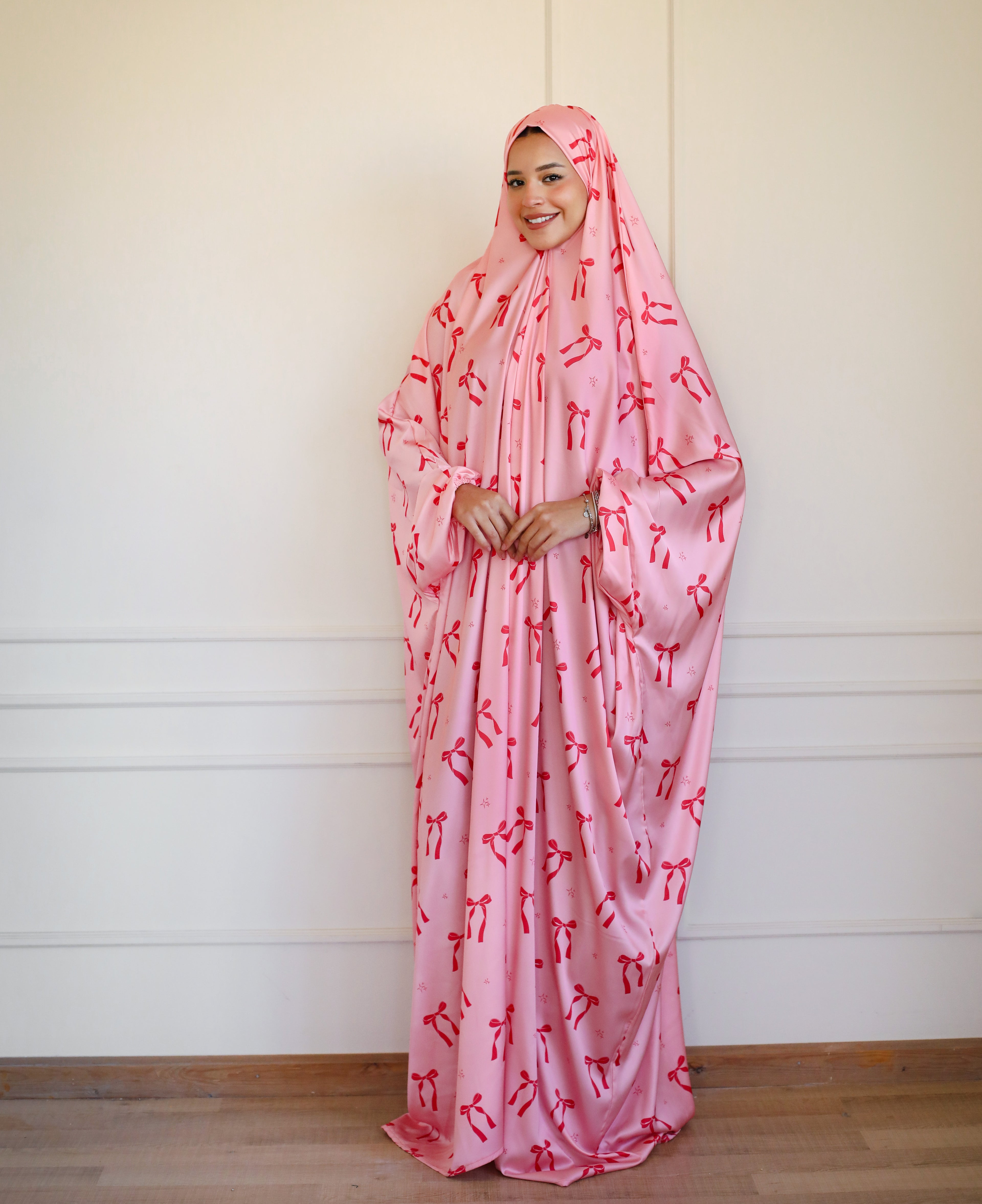 Pink Ties Slip On Khimar
