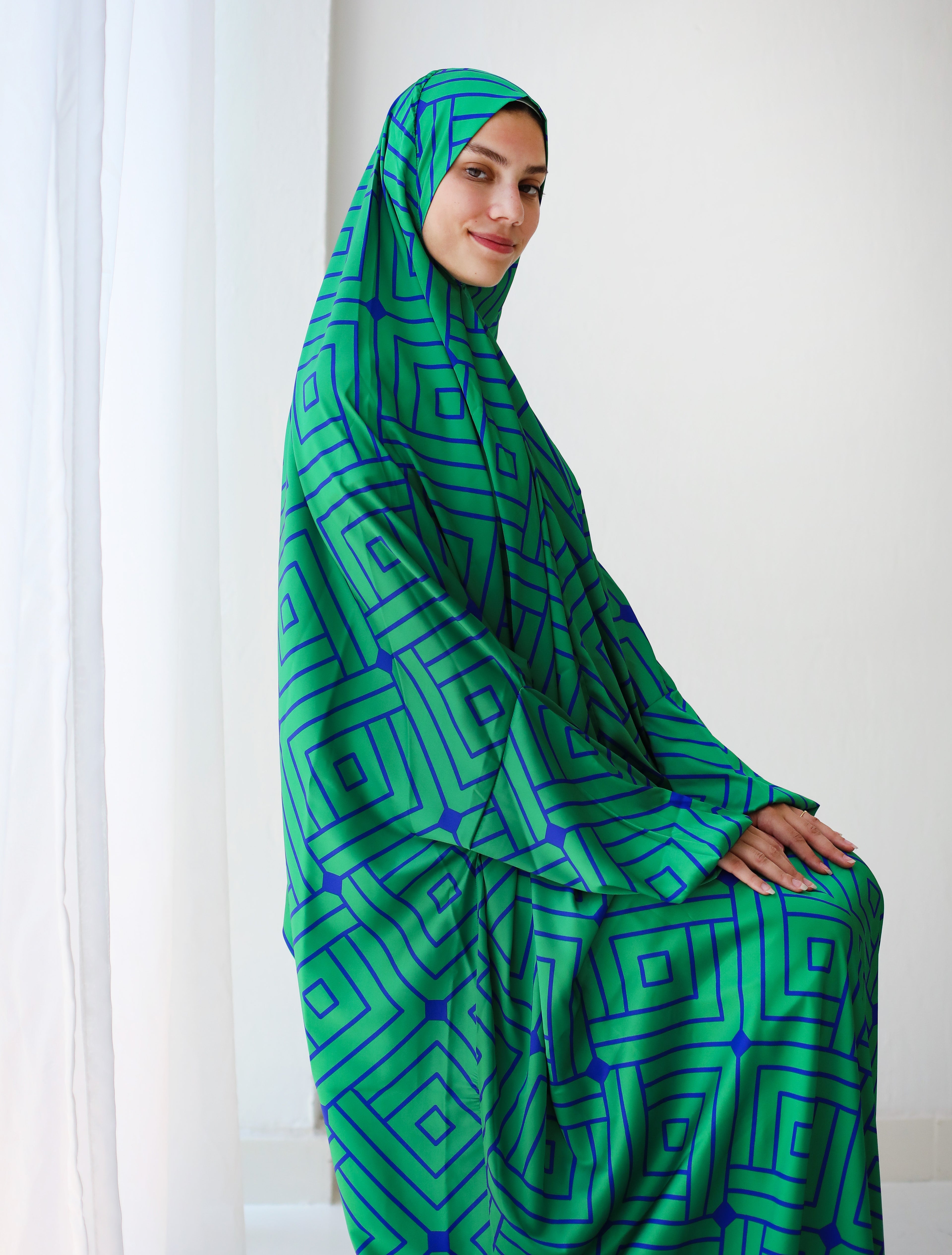 Blue Emerald Slip On Khimar