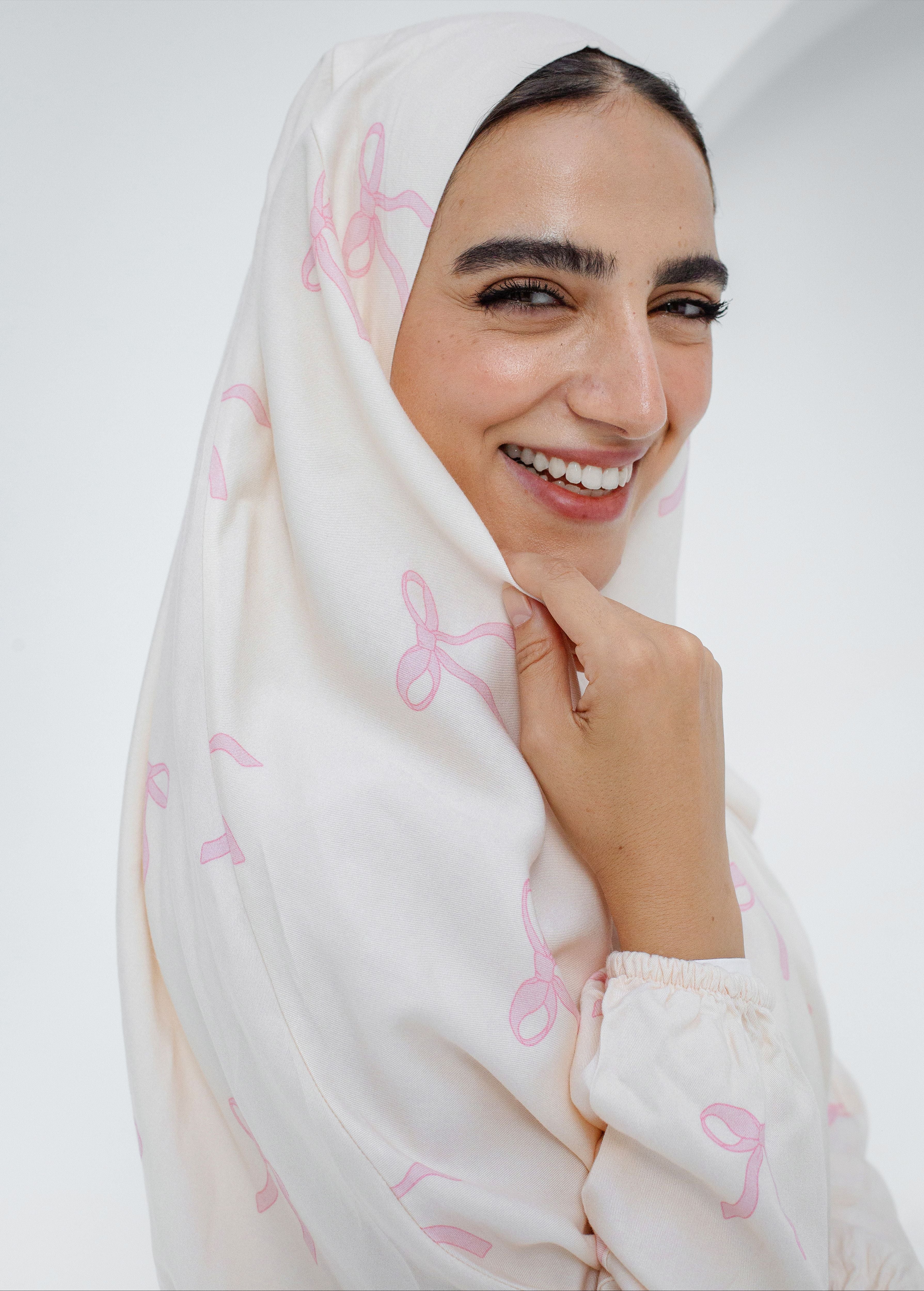 Cotton Rose Ties - Slip on Khimar