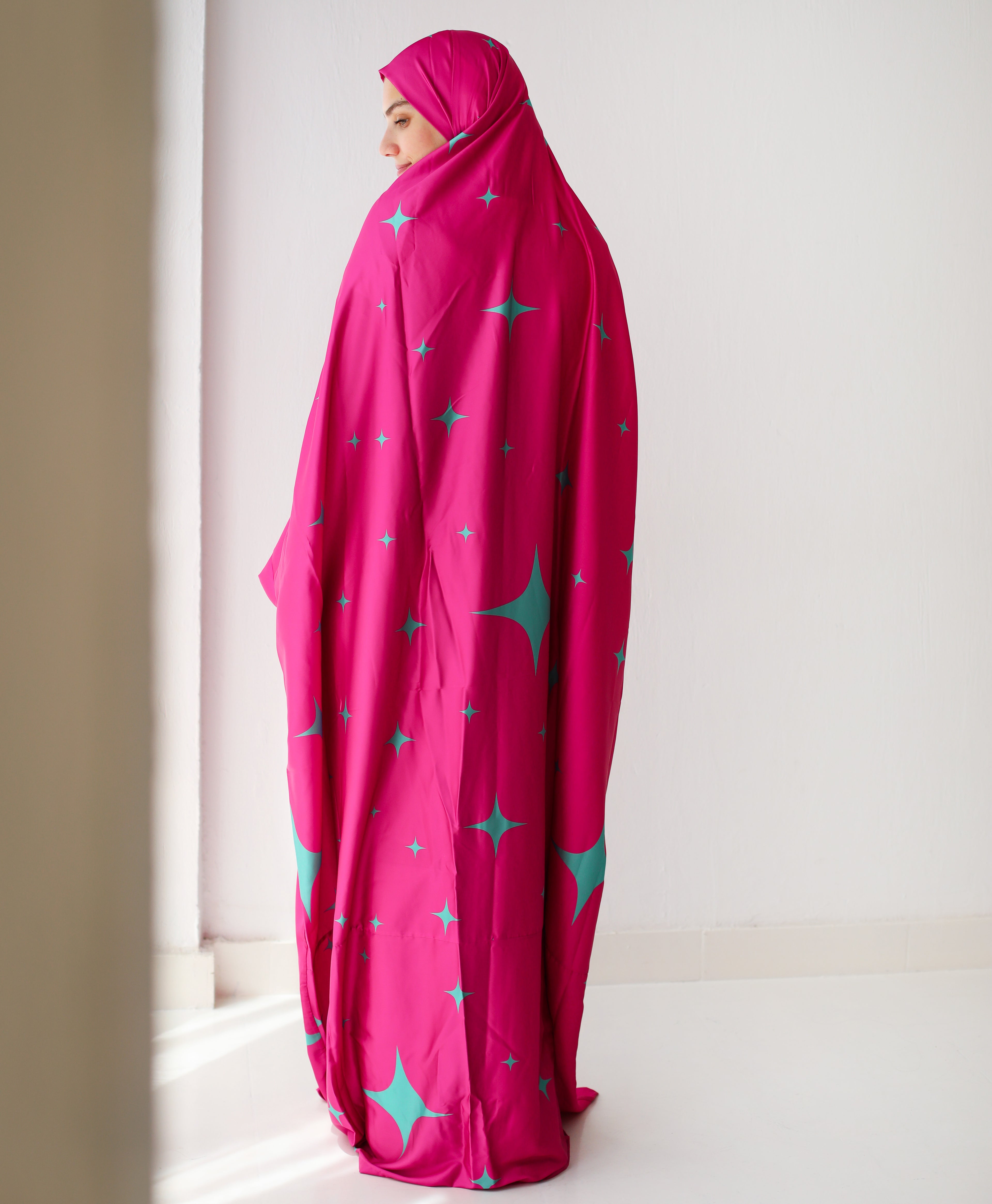 Turquoise Glimmer - Slip On Khimar