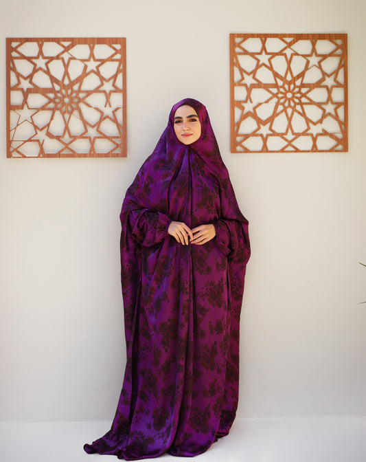 Holy Aura in Purple Slip on Khimar