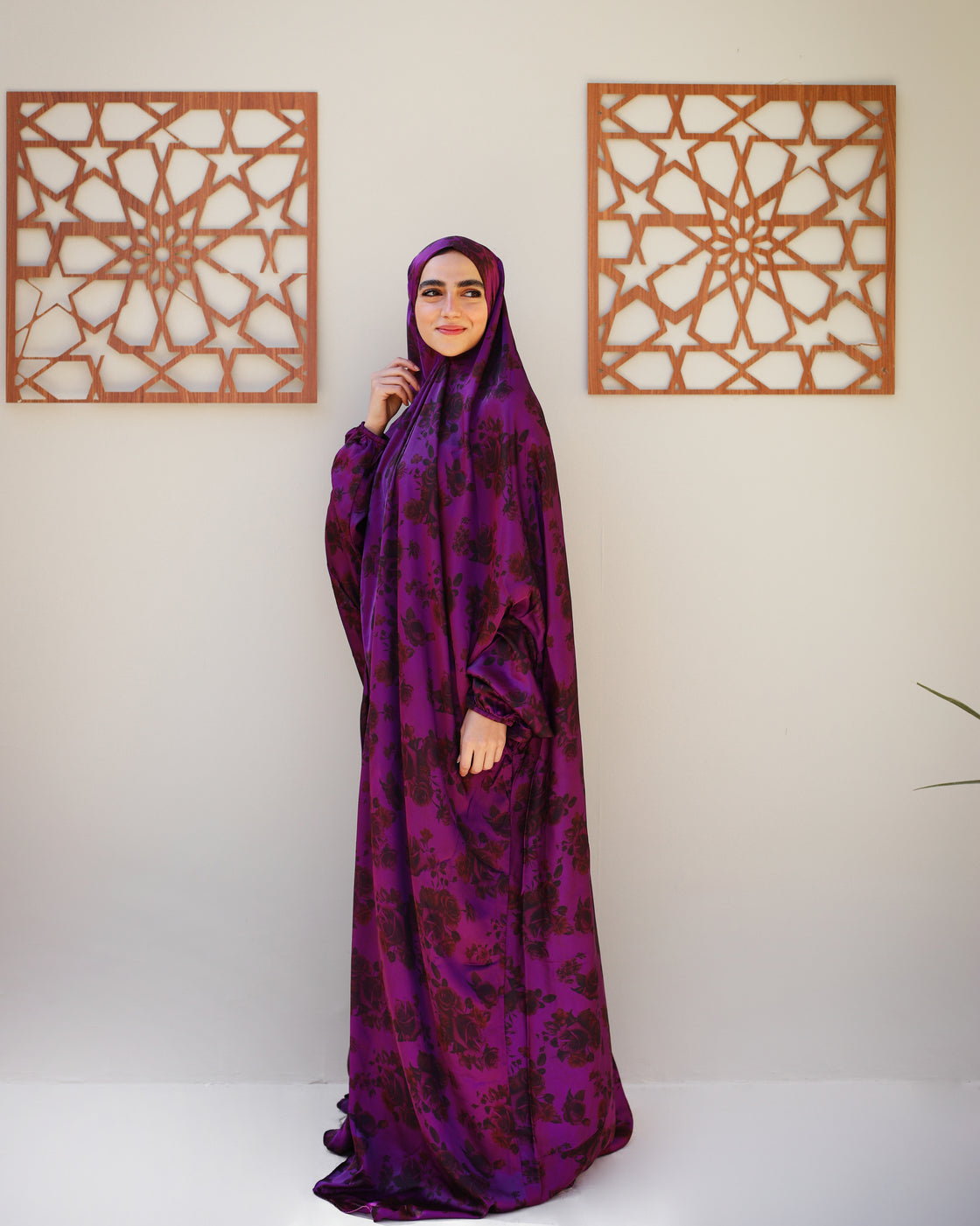 Holy Aura in Purple Slip on Khimar