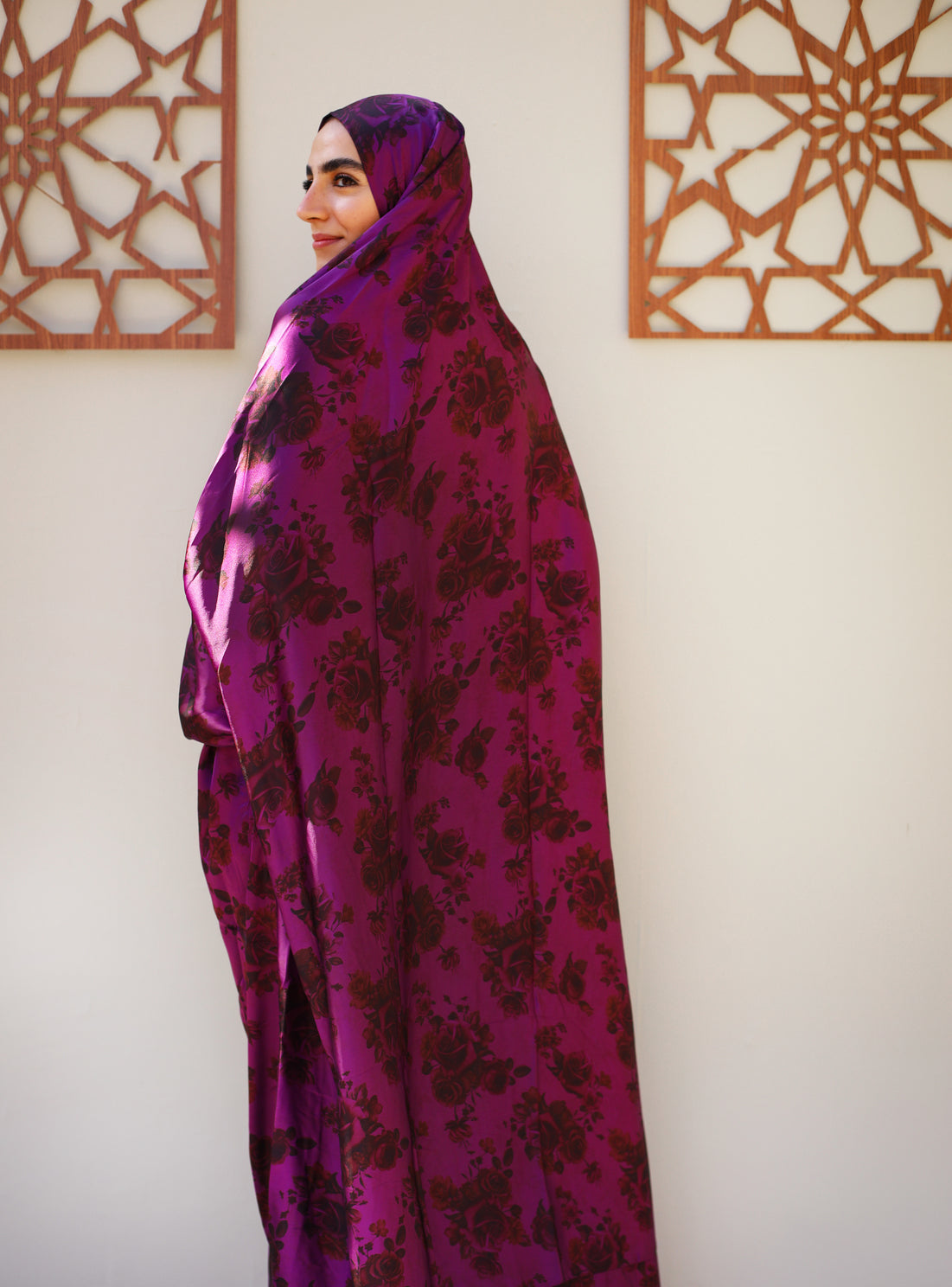 Holy Aura in Purple Slip on Khimar