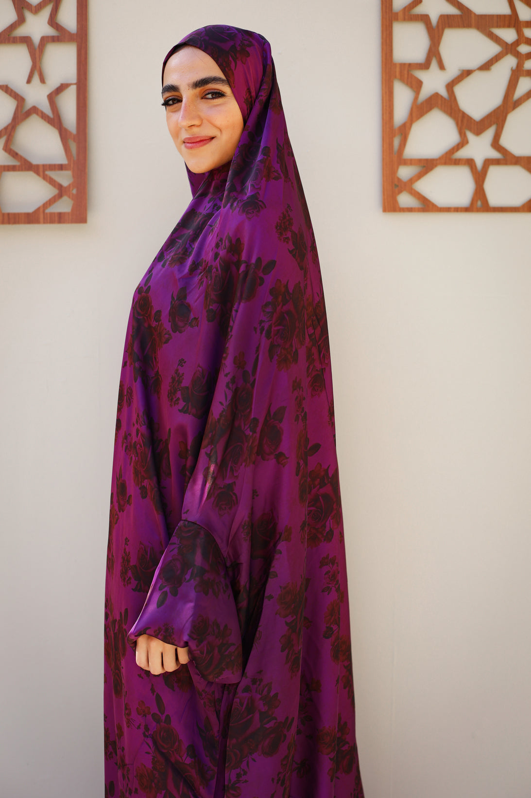 Holy Aura in Purple Slip on Khimar