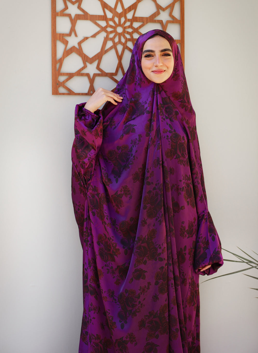 Holy Aura in Purple Slip on Khimar