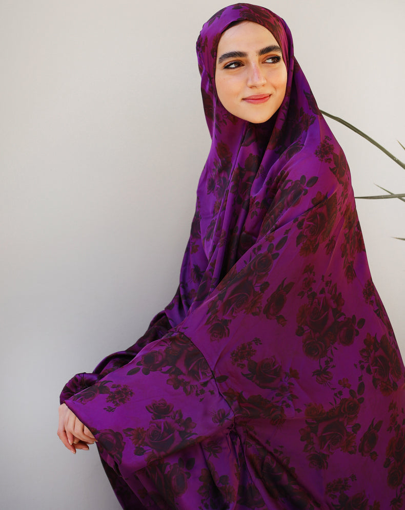 Holy Aura in Purple Slip on Khimar