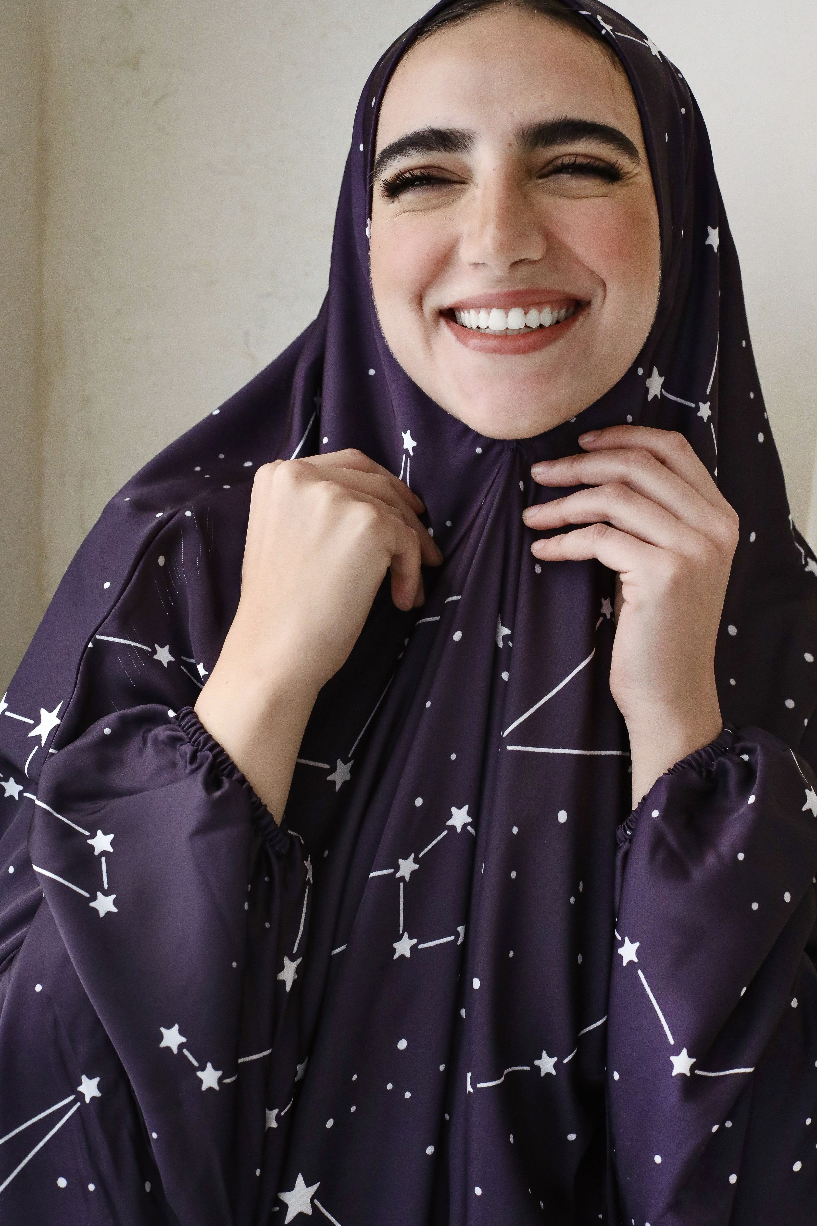 Violet Blue Stars - Slip on Khimar