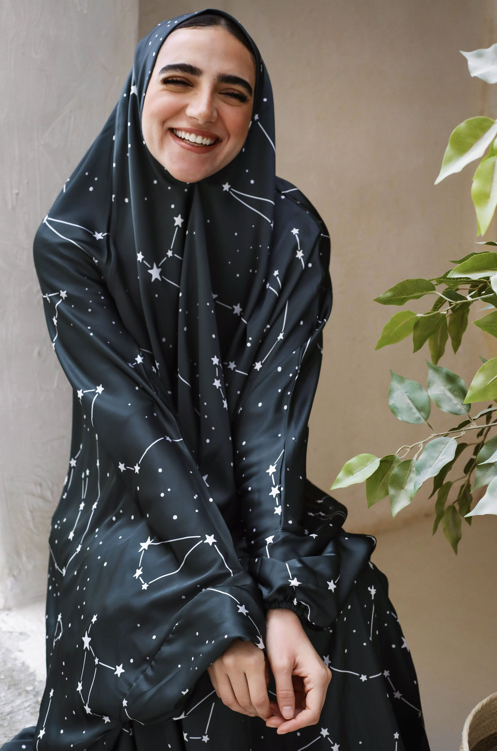 Emerald stars - Slip on Khimar