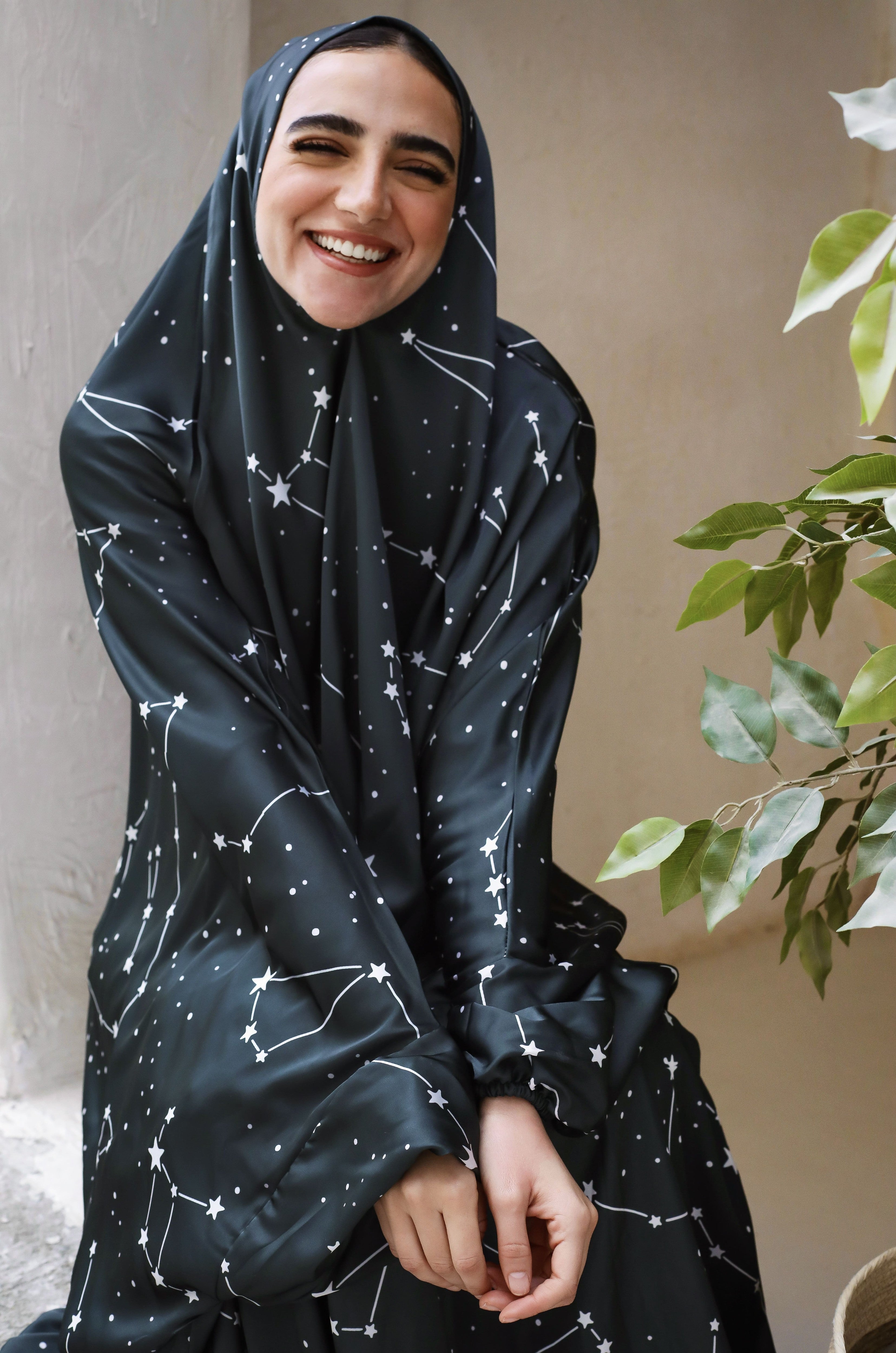 Emerald stars - Slip on Khimar