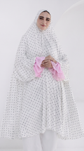 Polka Dots with a Hint of Pink - Midi Prayer Veil